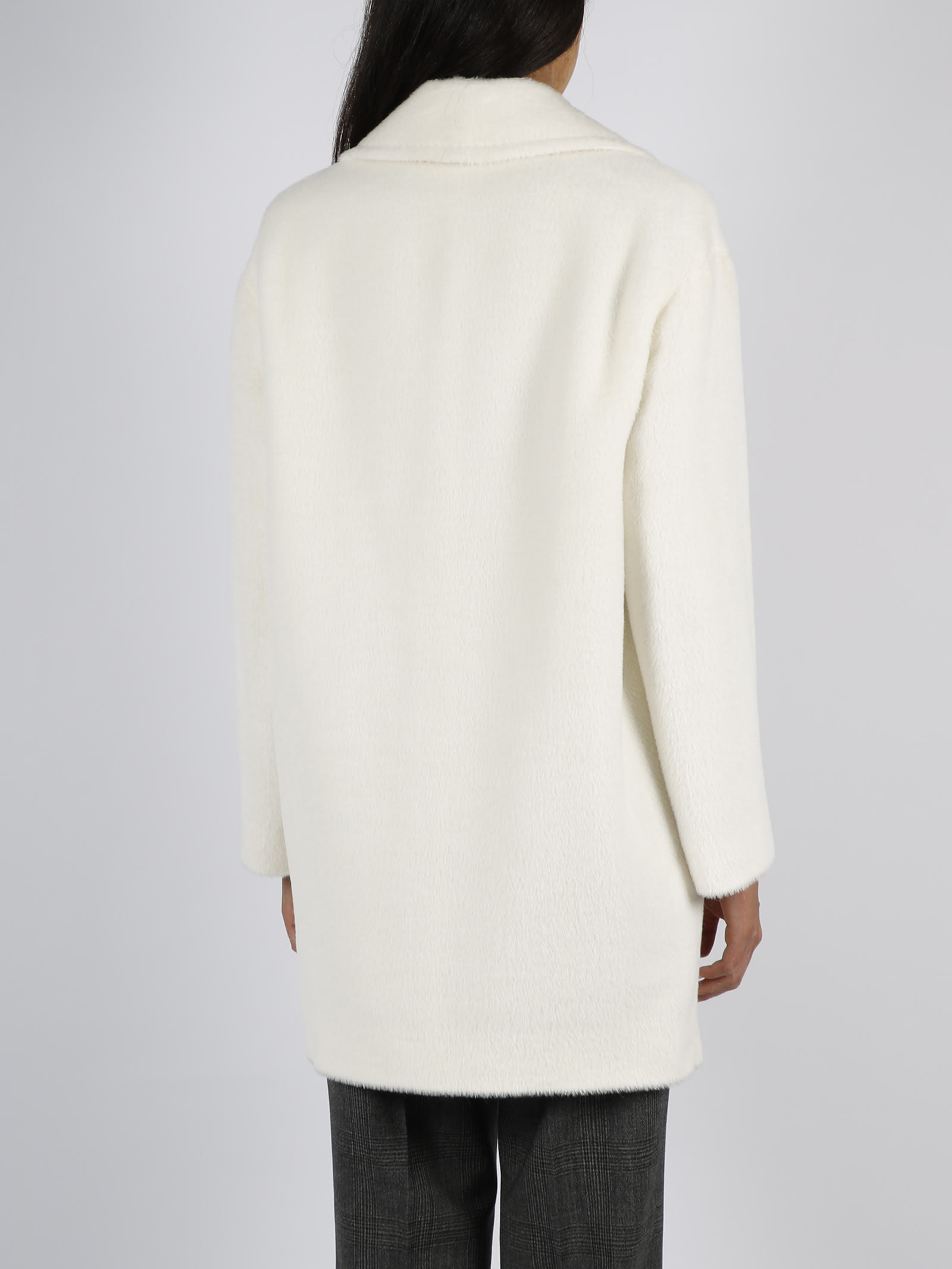 Shop Tagliatore Alpaca Wool Blend Double Beasted Coat In White