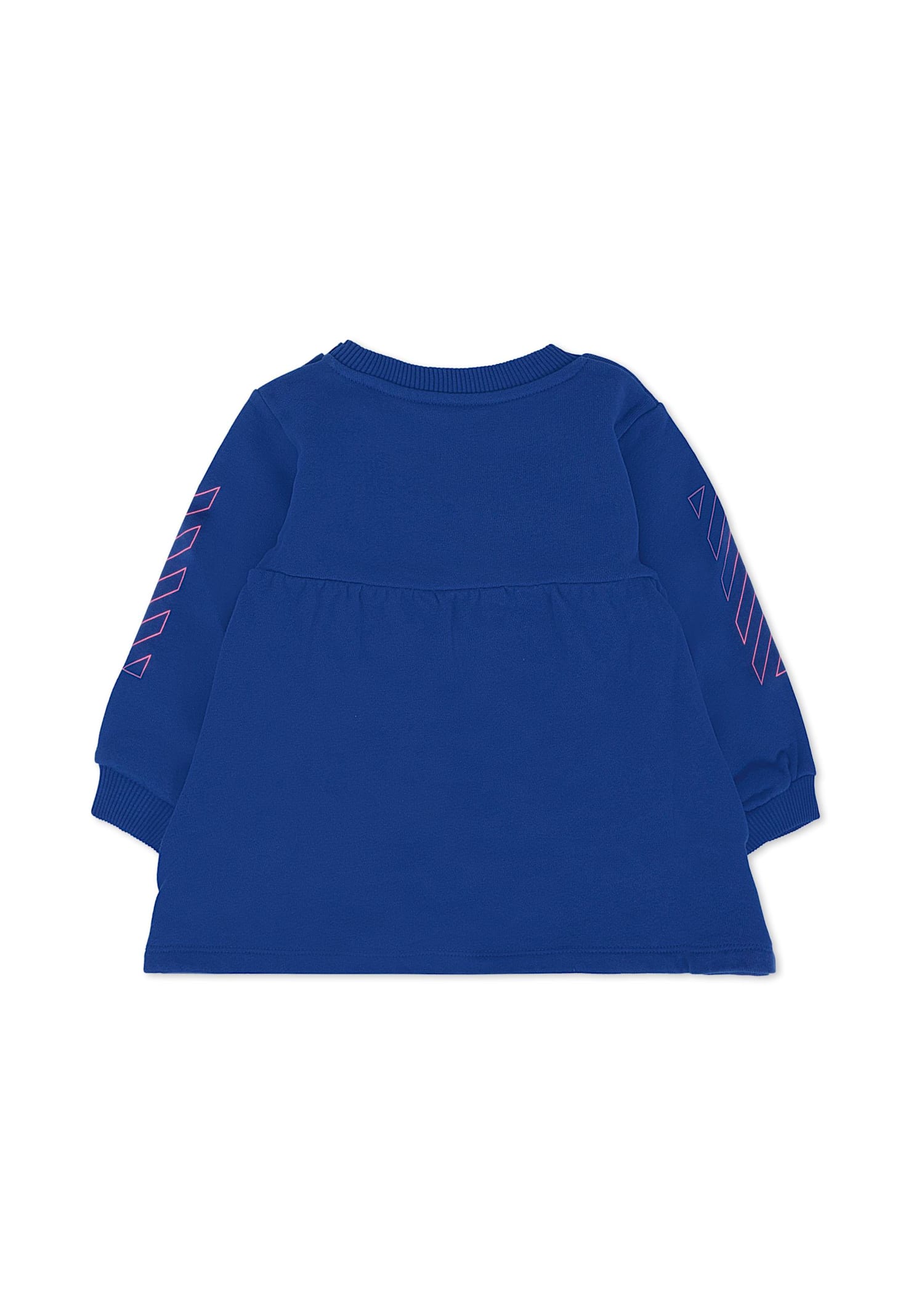 Off-white Blue Dress For Baby Girl With Logo In Blue