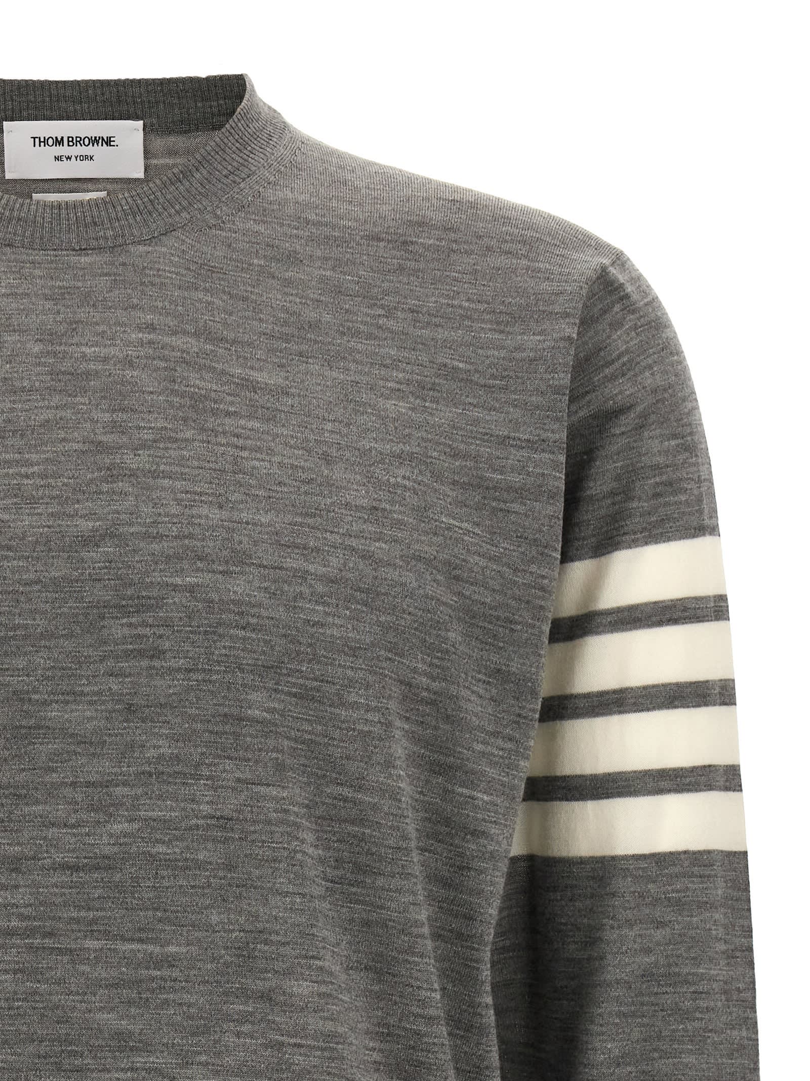 Shop Thom Browne 4 Bar Sweater In Gray