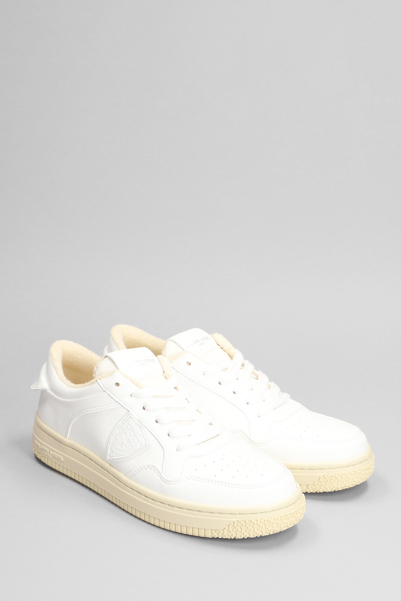 Shop Philippe Model Lyon Sneakers In White Leather