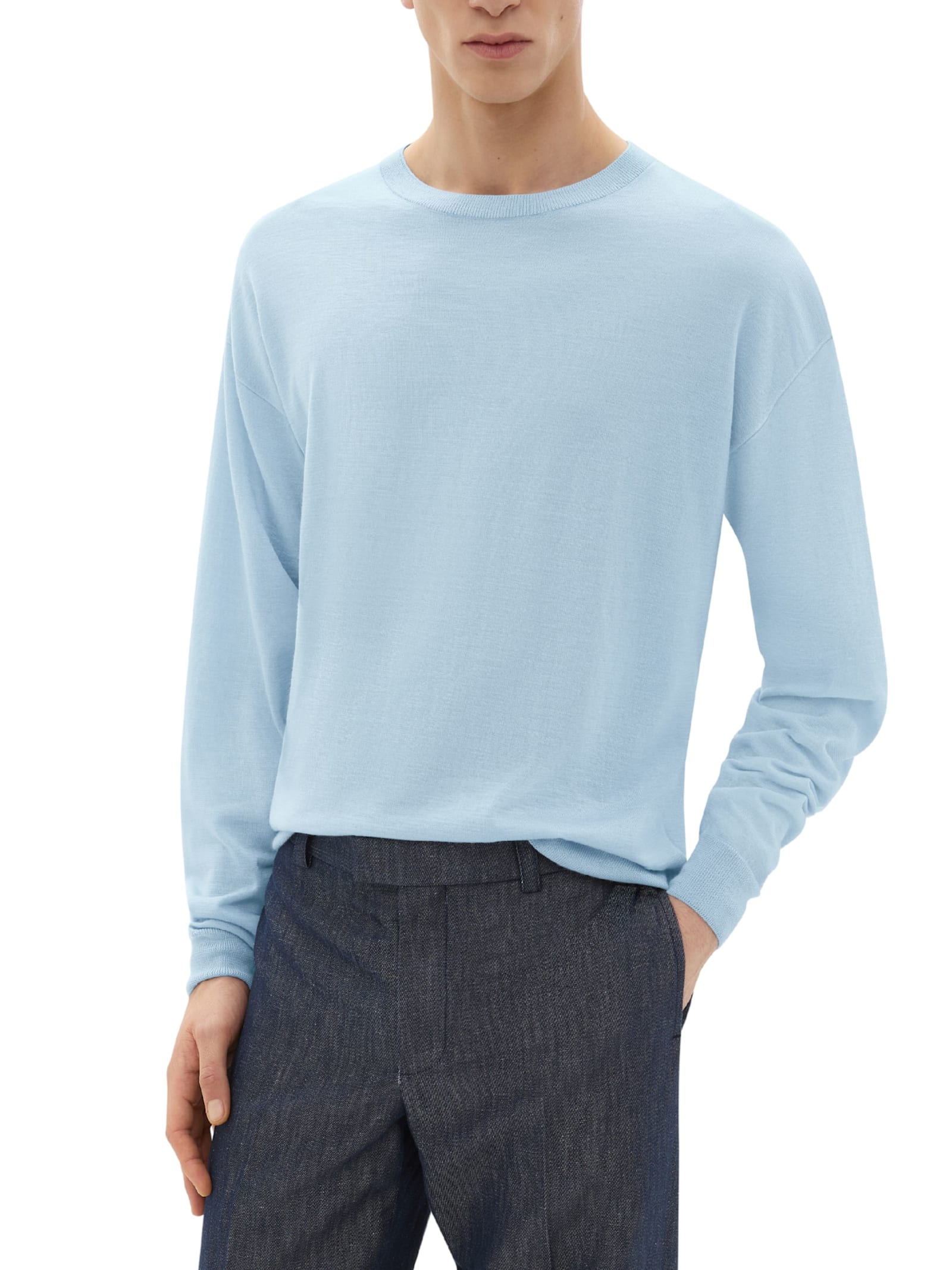 Ferrari Cashmere And Silk Jumper With Link Pattern In Blue