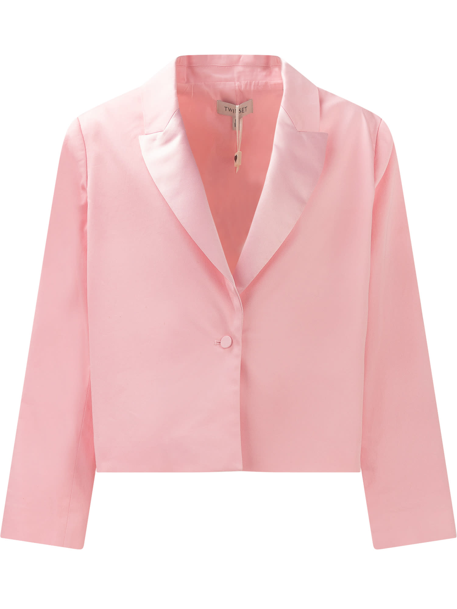 Shop Twinset Blazer With Button In Rosa