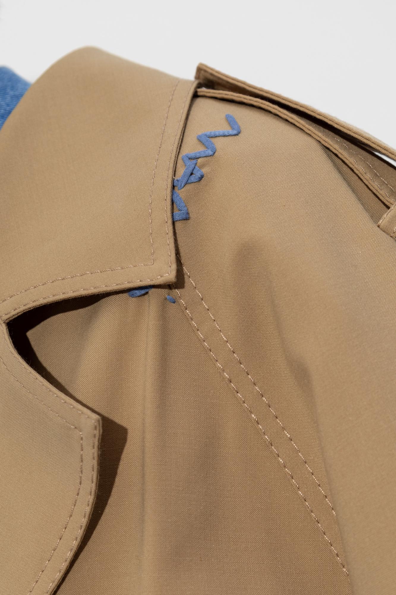 Marni Jacket With Belt In Winter Wheat