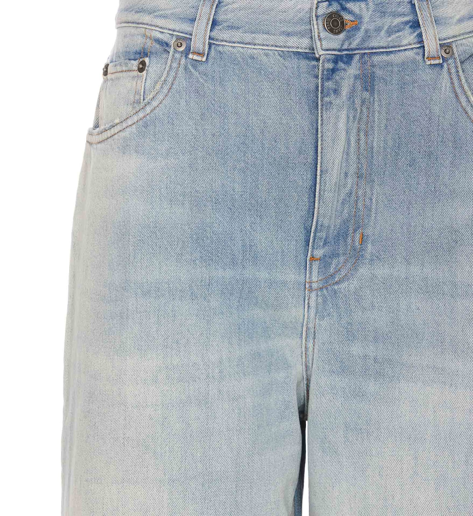 Shop Chloé Dp00 Denim Wide Jeans In Blue