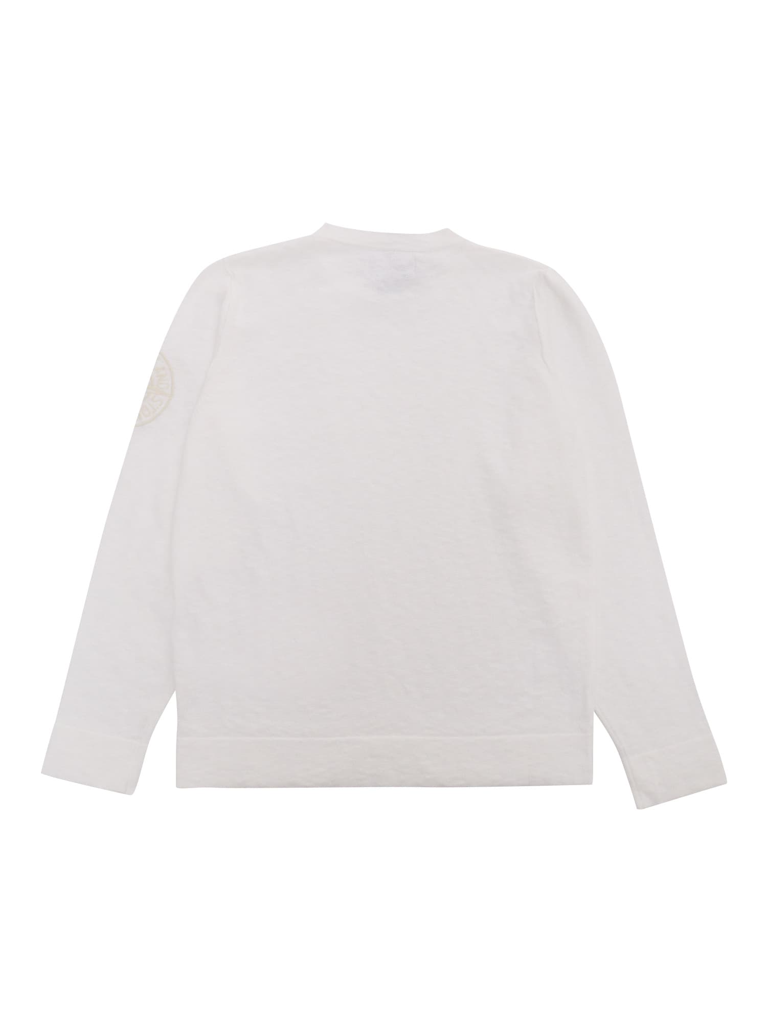 Shop Stone Island Junior White Sweater With Logo