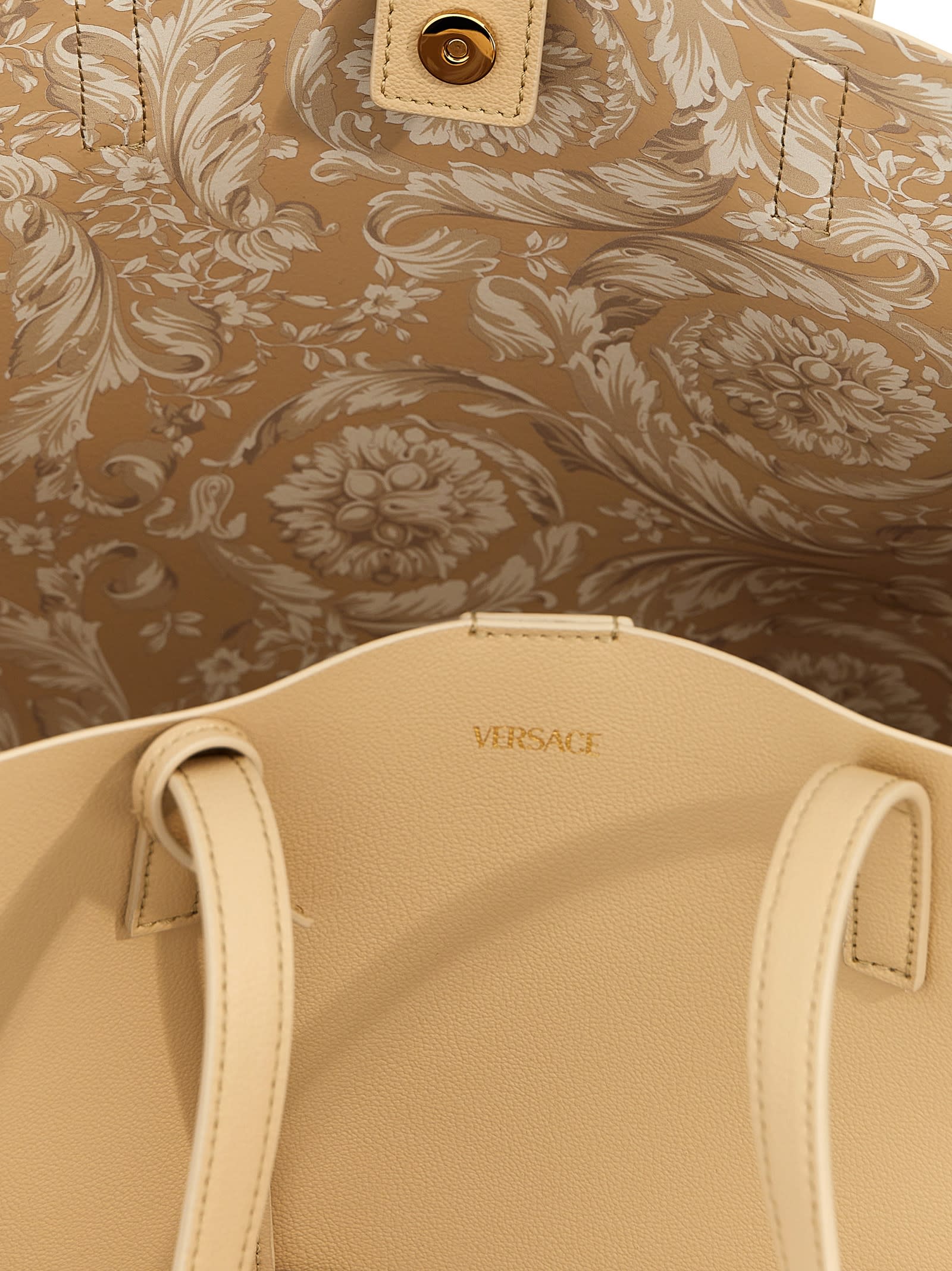 Shop Versace Virtus Shopping Bag In Black