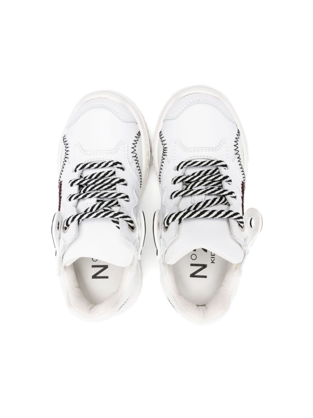 Shop N°21 Chunky Sneakers With Print In White