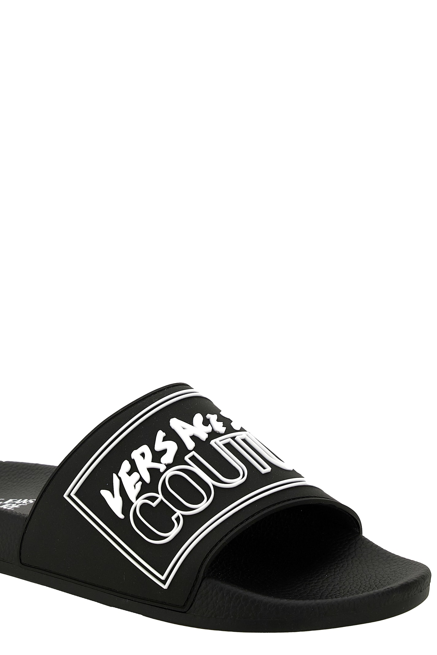 Versace Jeans Couture Pool Slides In Black