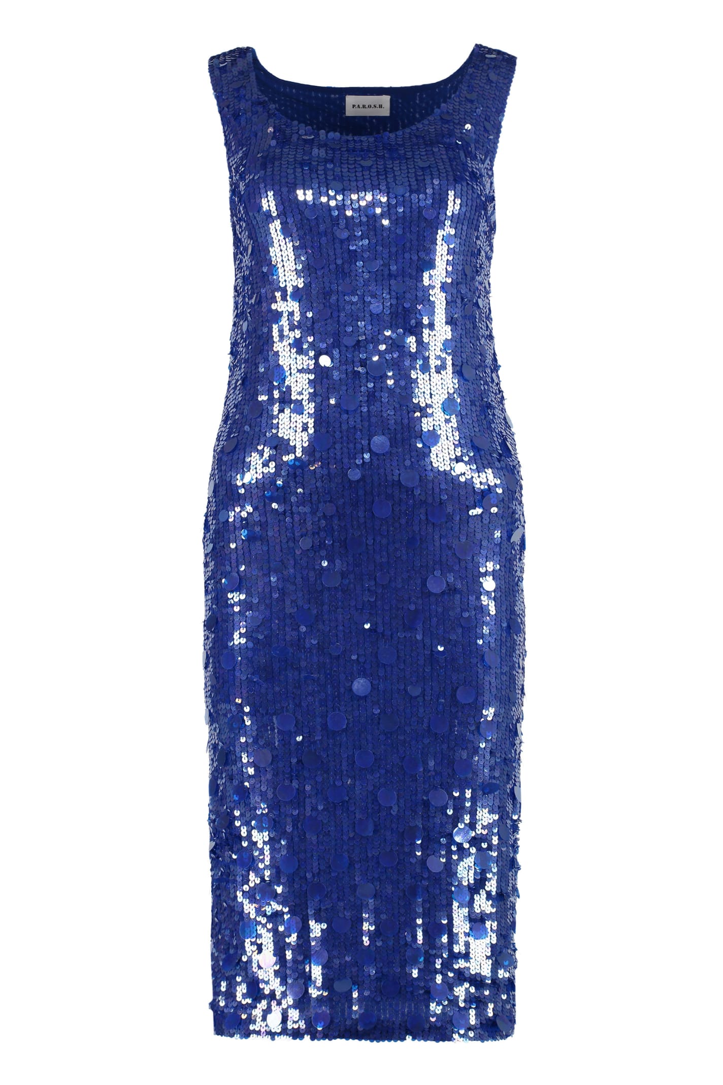 Shop P.a.r.o.s.h Sequin Dress In Blue