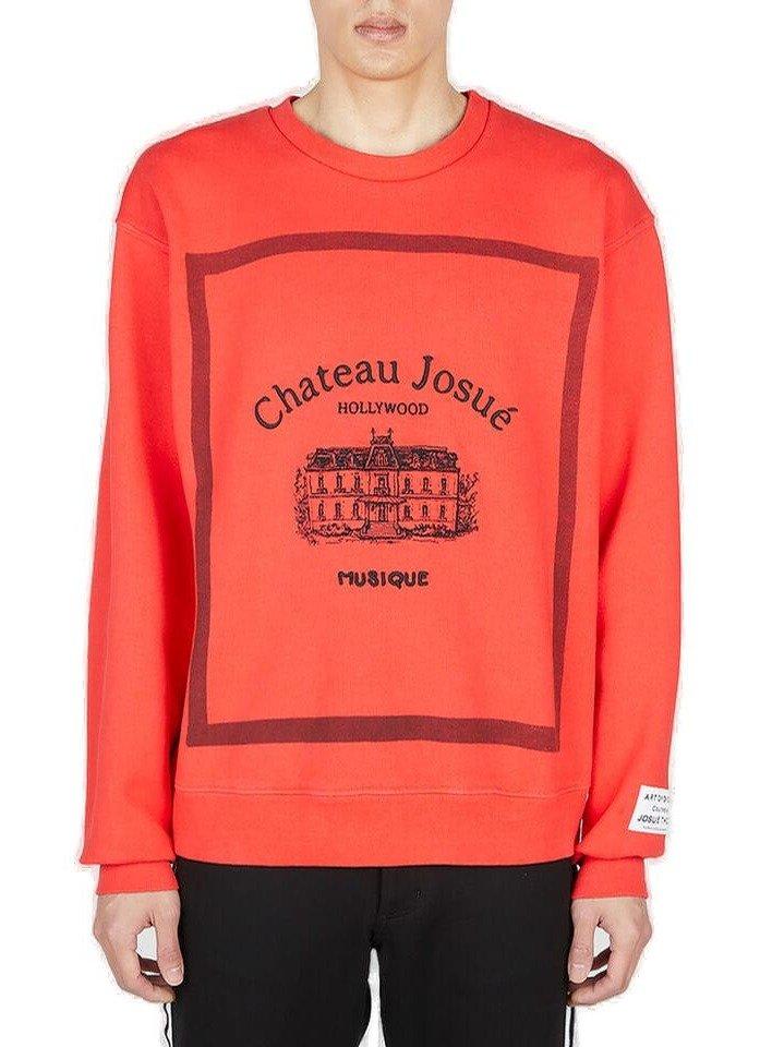 Shop Gallery Dept. Musique Embroidered Motif Crewneck Sweatshirt In Red/black