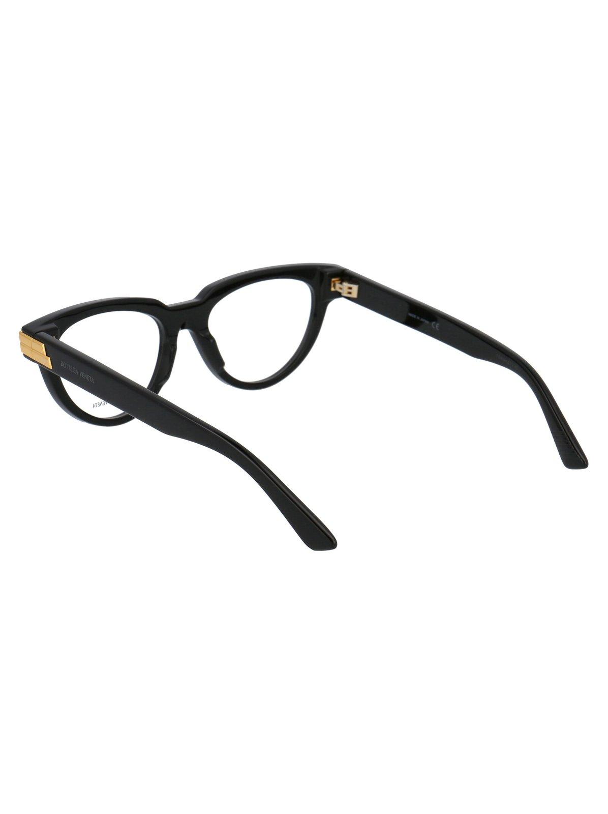 Shop Bottega Veneta Cat-eye Glasses In Black-black-transparent