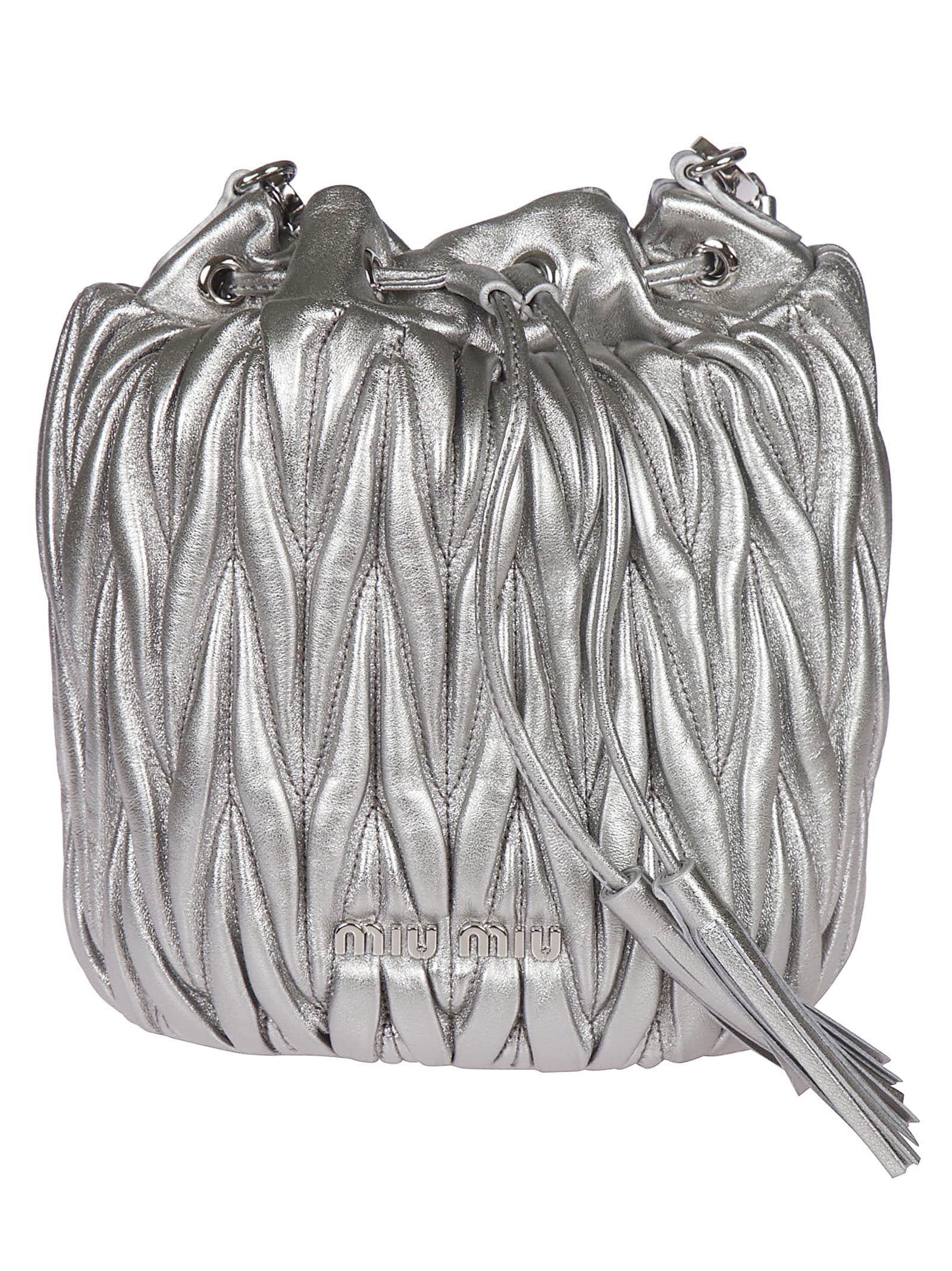 silver bucket bag