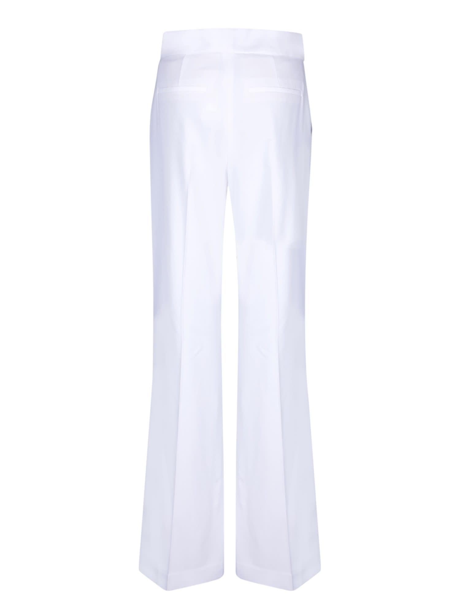 Shop Alice And Olivia White Dylan Crepe Trousers Alice + Olivia