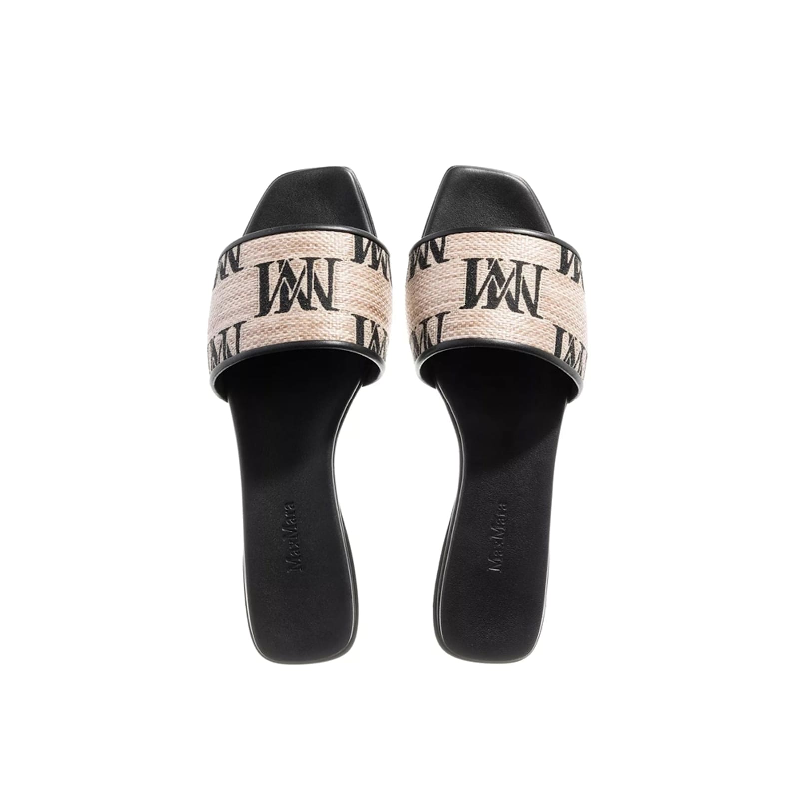 Shop Max Mara Logoslide Flat Sandals In Black