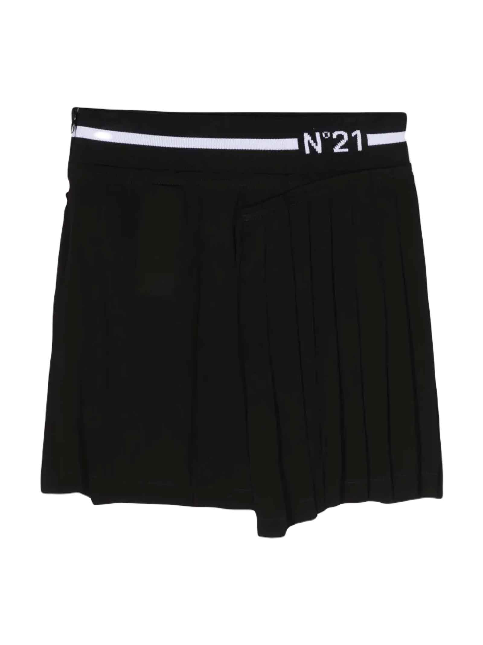 Shop N°21 Black Skirt Girl Nº21 Kids In Nero