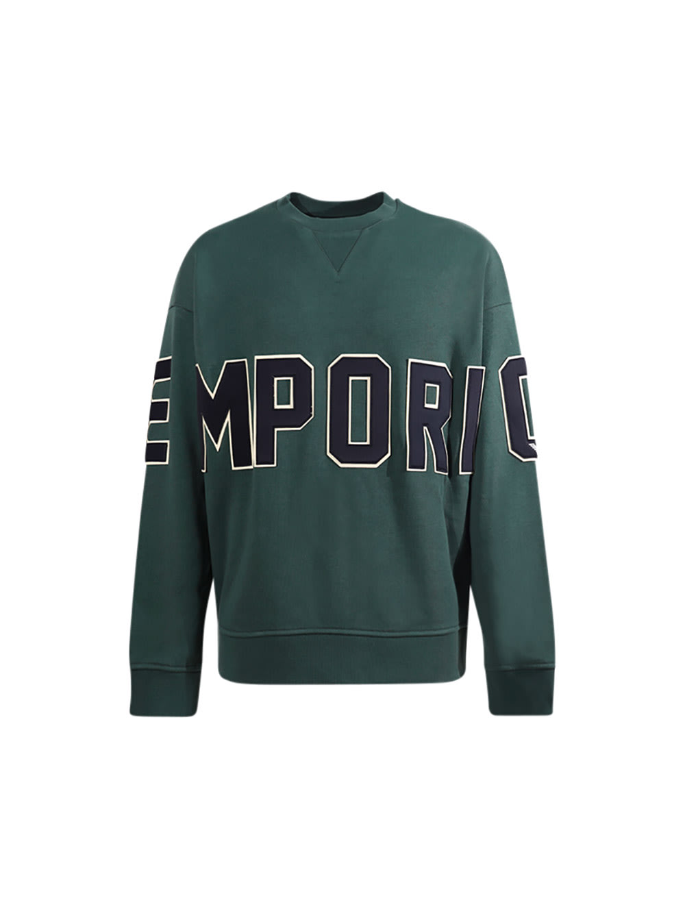 Emporio Armani Heavy Jersey Sweatshirt With Bold Emporio Oversized Print