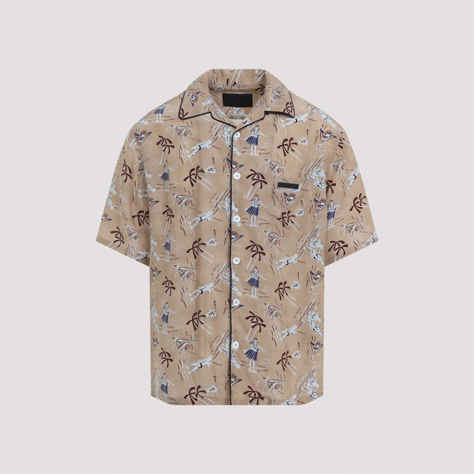 Prada Viscose And Silk Shirt In Blue
