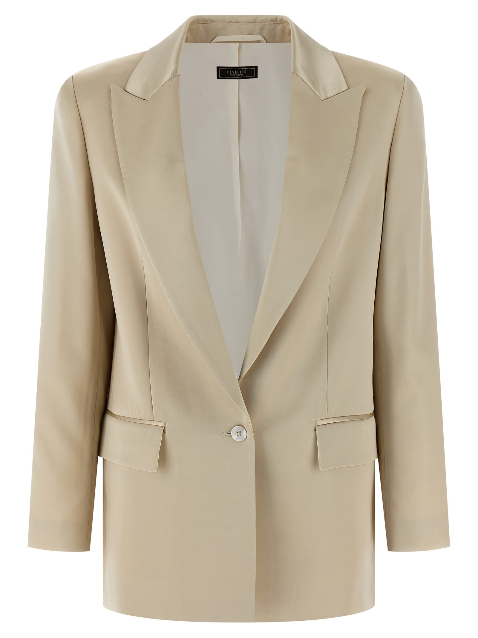 Peserico Satin Blazer Blazers Beige In Neutral