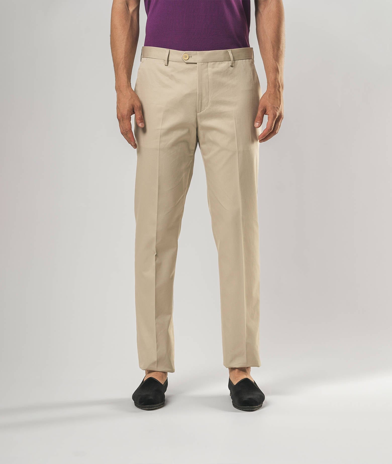 Shop Larusmiani Velvet Trousers Howard Pants In Lightgray