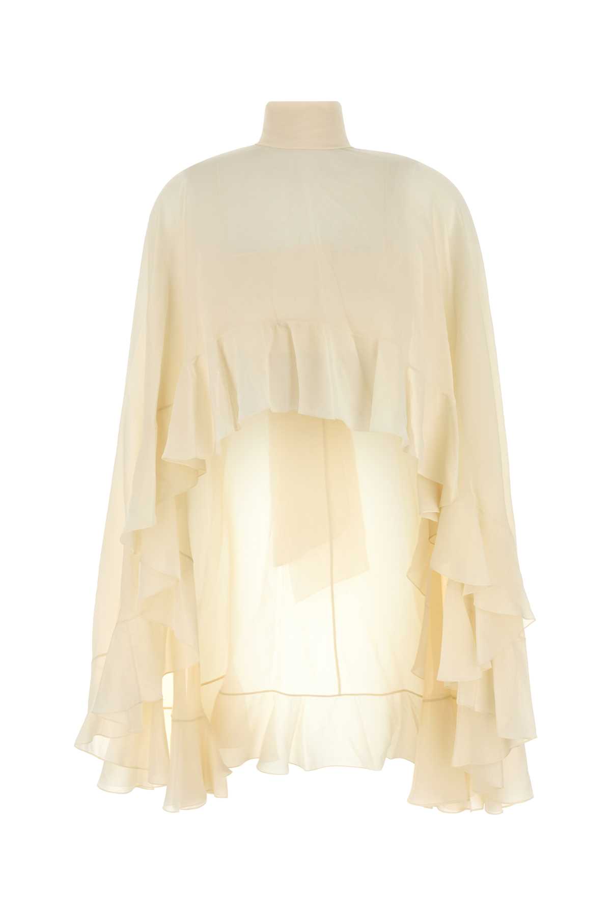 Shop Chloé Ivory Silk Blouse In Pristinewhite