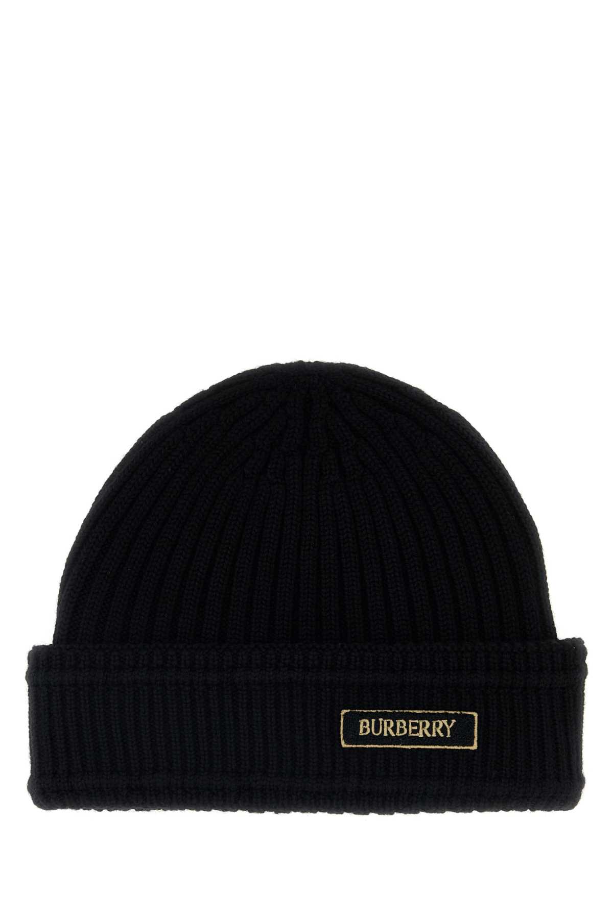 Burberry Black Wool Beanie