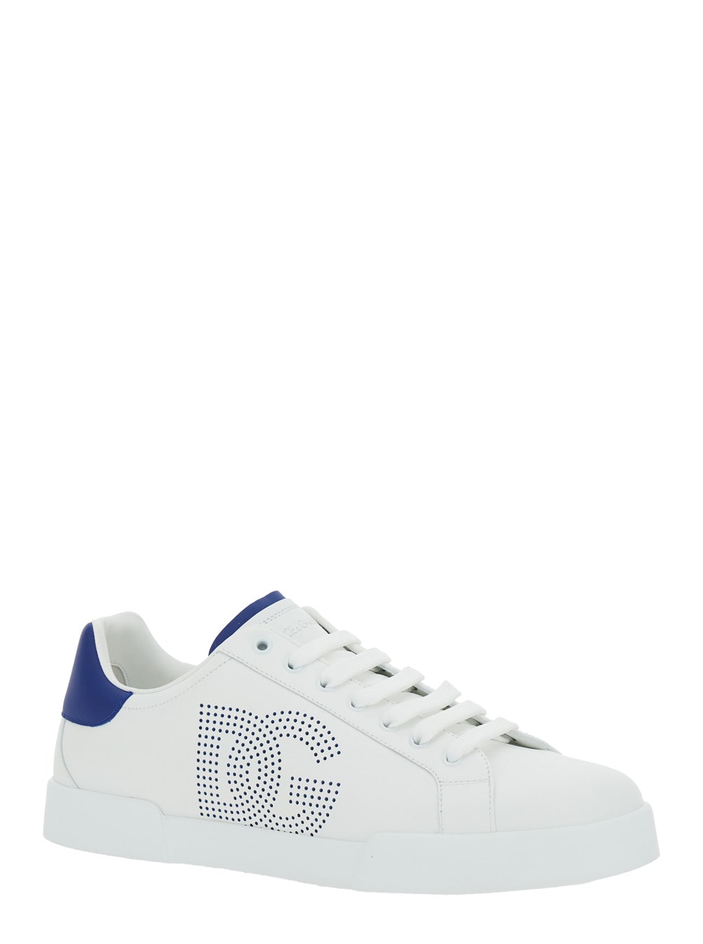 Dolce & Gabbana Sneakers From The Portofino Line In Nappa Leather In White/bluette