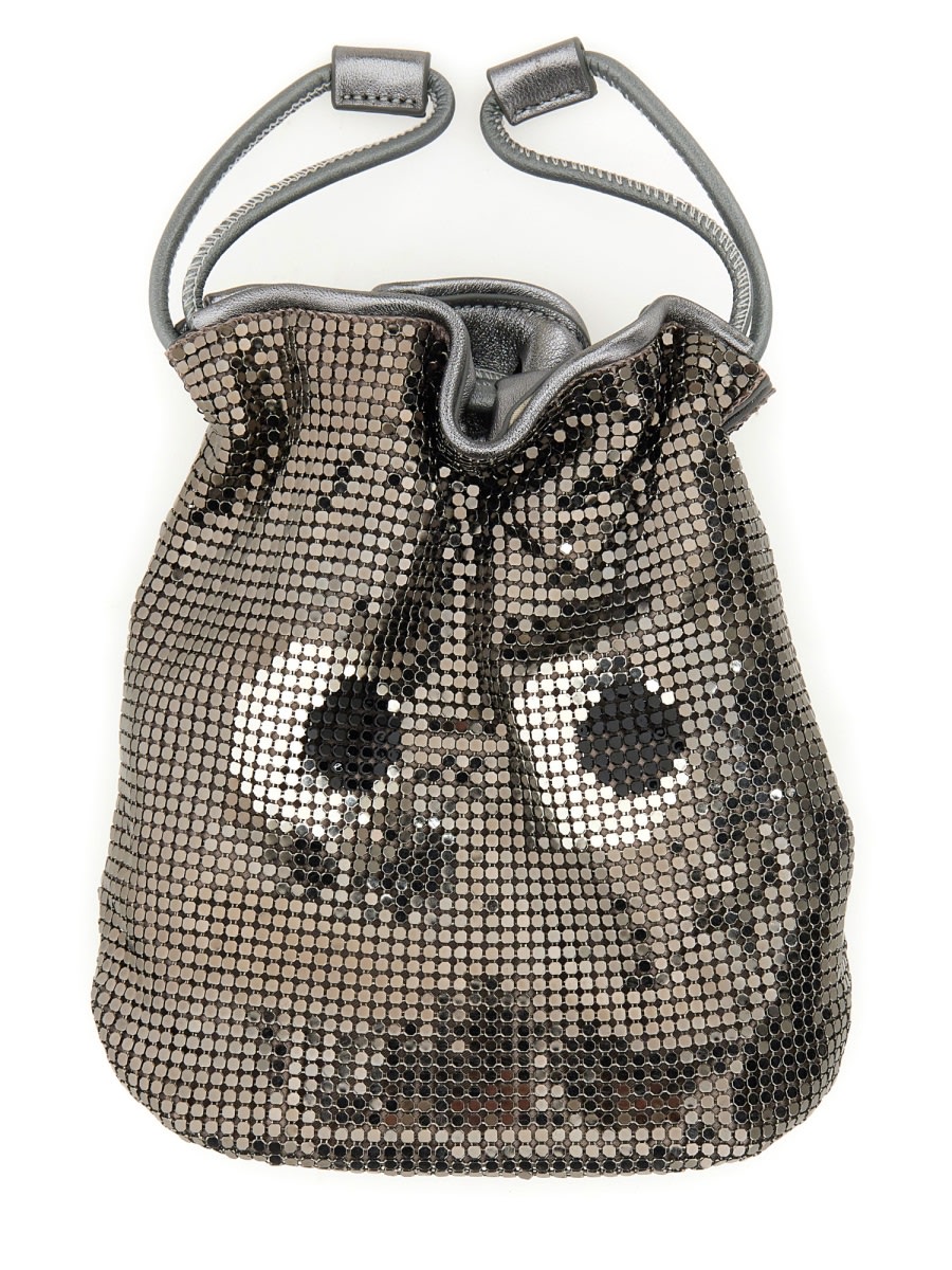 Shop Anya Hindmarch Pouch In Mesh In Charcoal