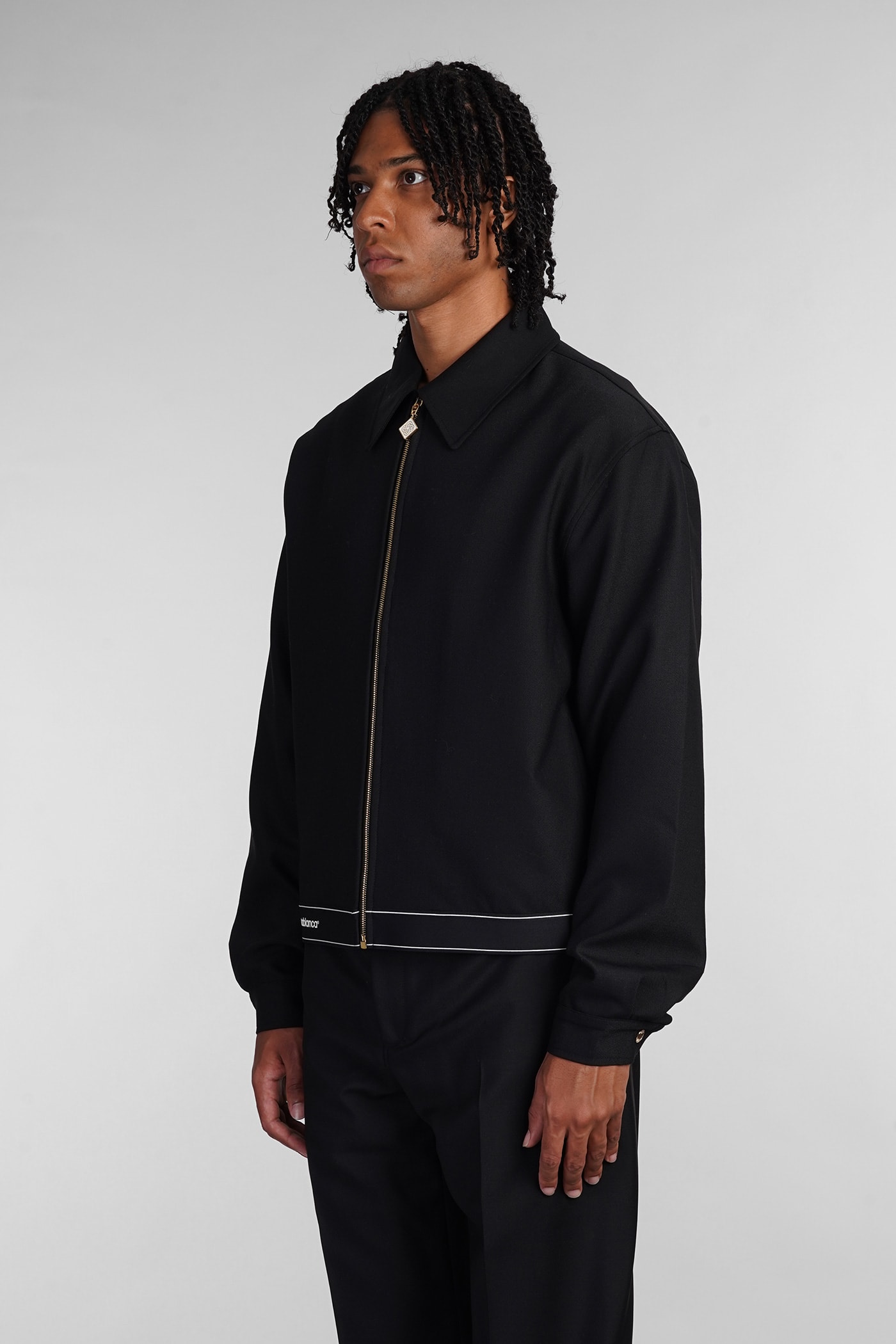 Shop Casablanca Casual Jacket In Black Polyester