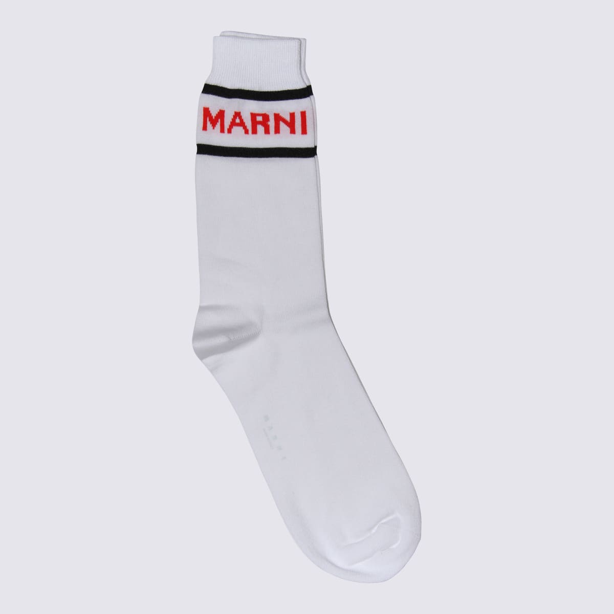 Marni White Cotton Socks In Lily White
