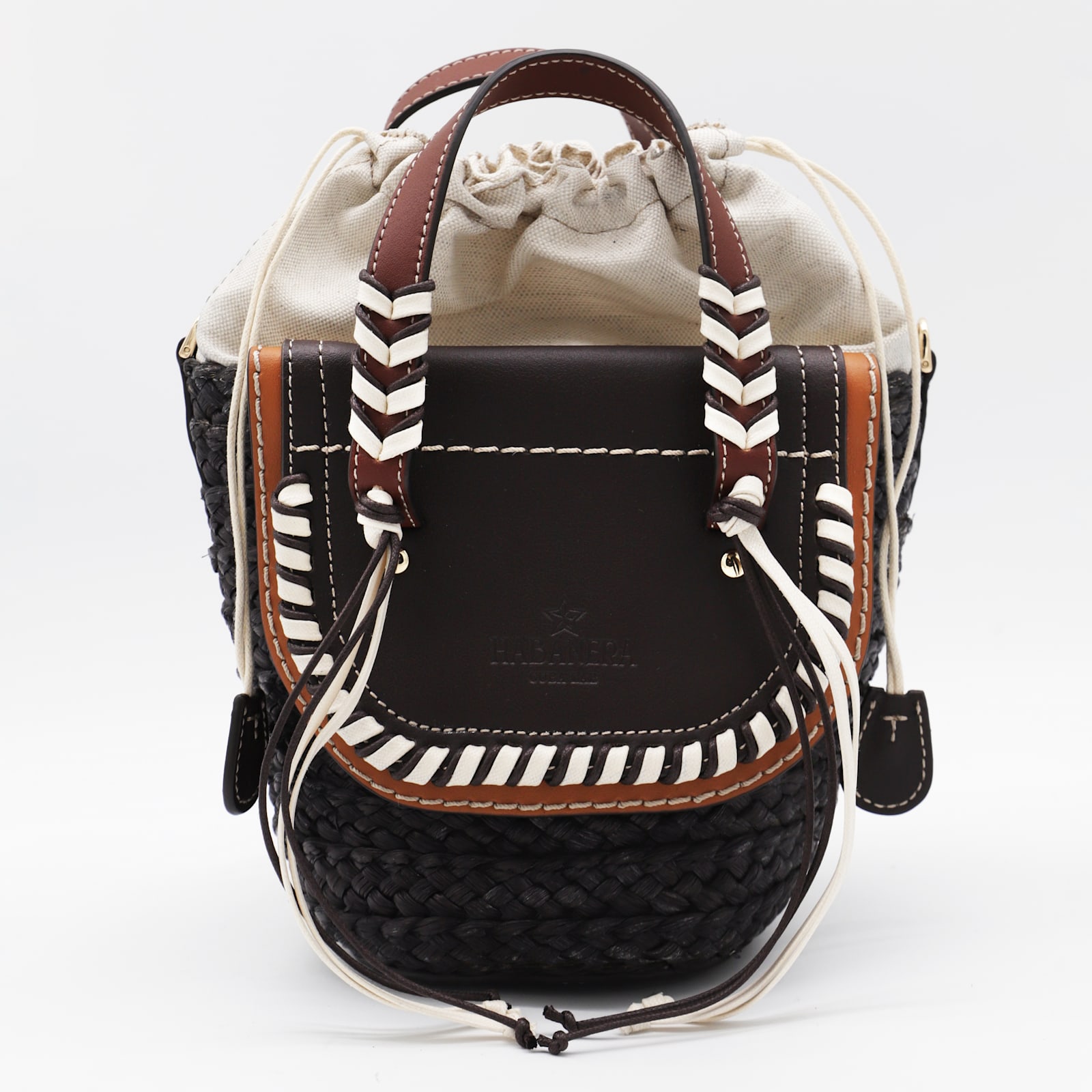 Black Leather Habanera Satchels Bag