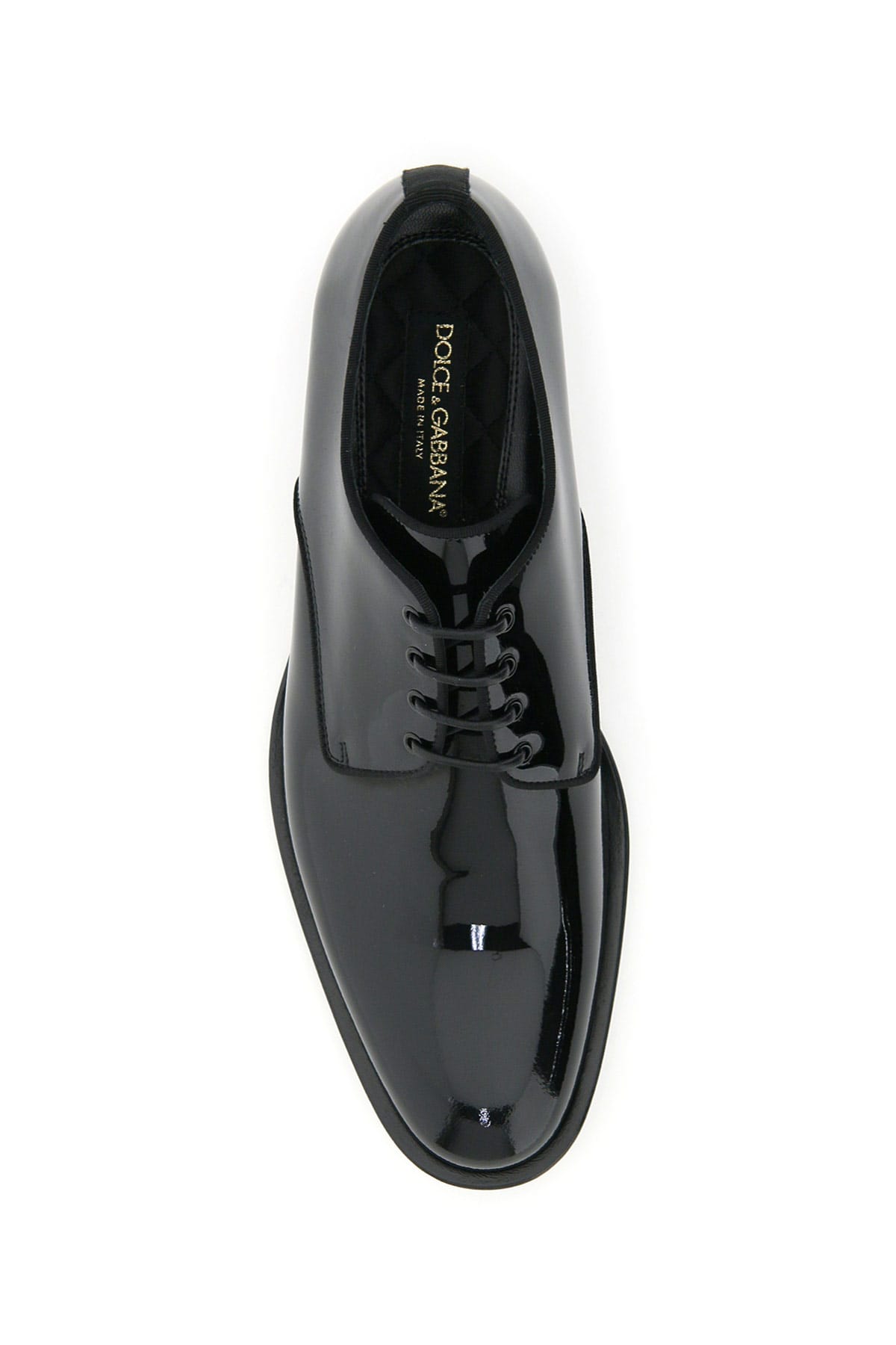 Shop Dolce & Gabbana Patent Leather Lace-up Shoes In Nero (black)