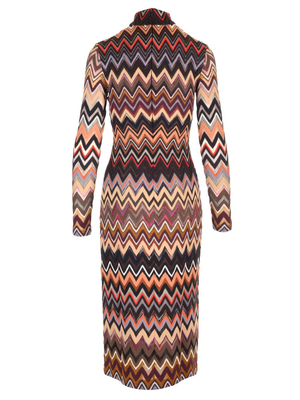 Shop Missoni Wool Jersey Midi Dress In Multicolor