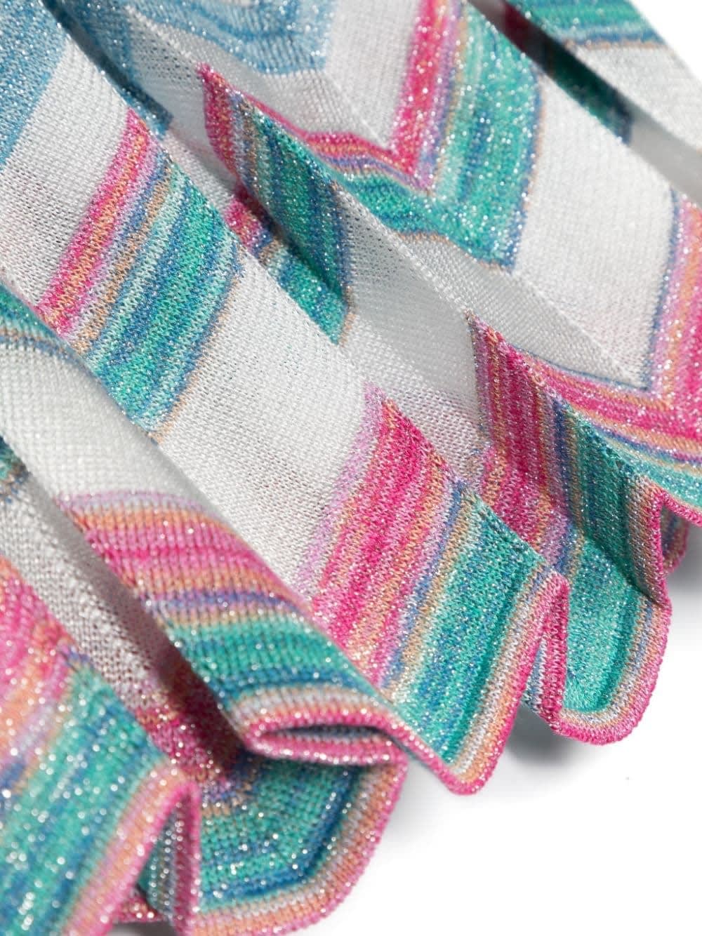 Shop Missoni Multicolour Chevron Laminated Knitted Sleeveless Top