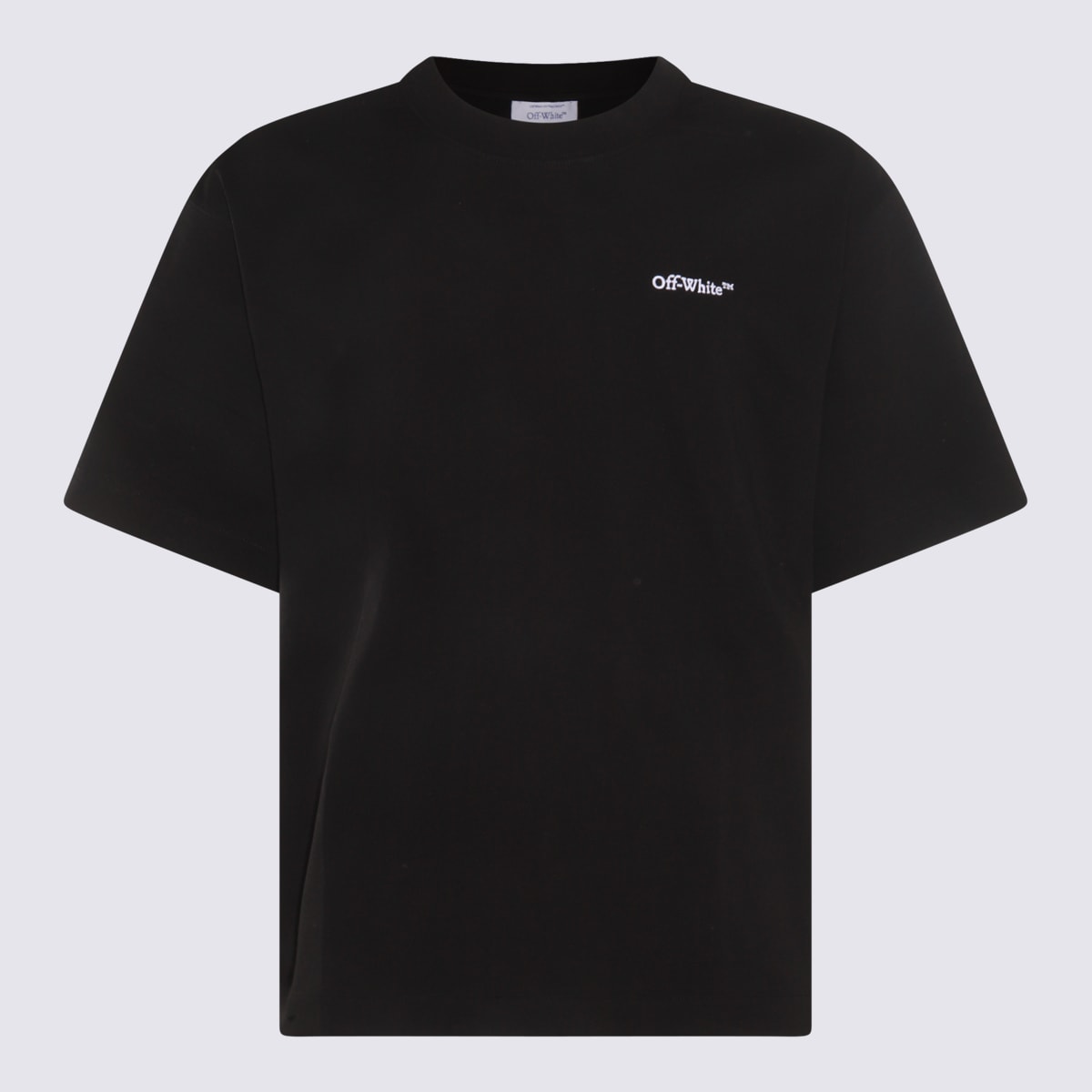 OFF-WHITE BLACK AND WHITE COTTON TATTOO ARROW T-SHIRT