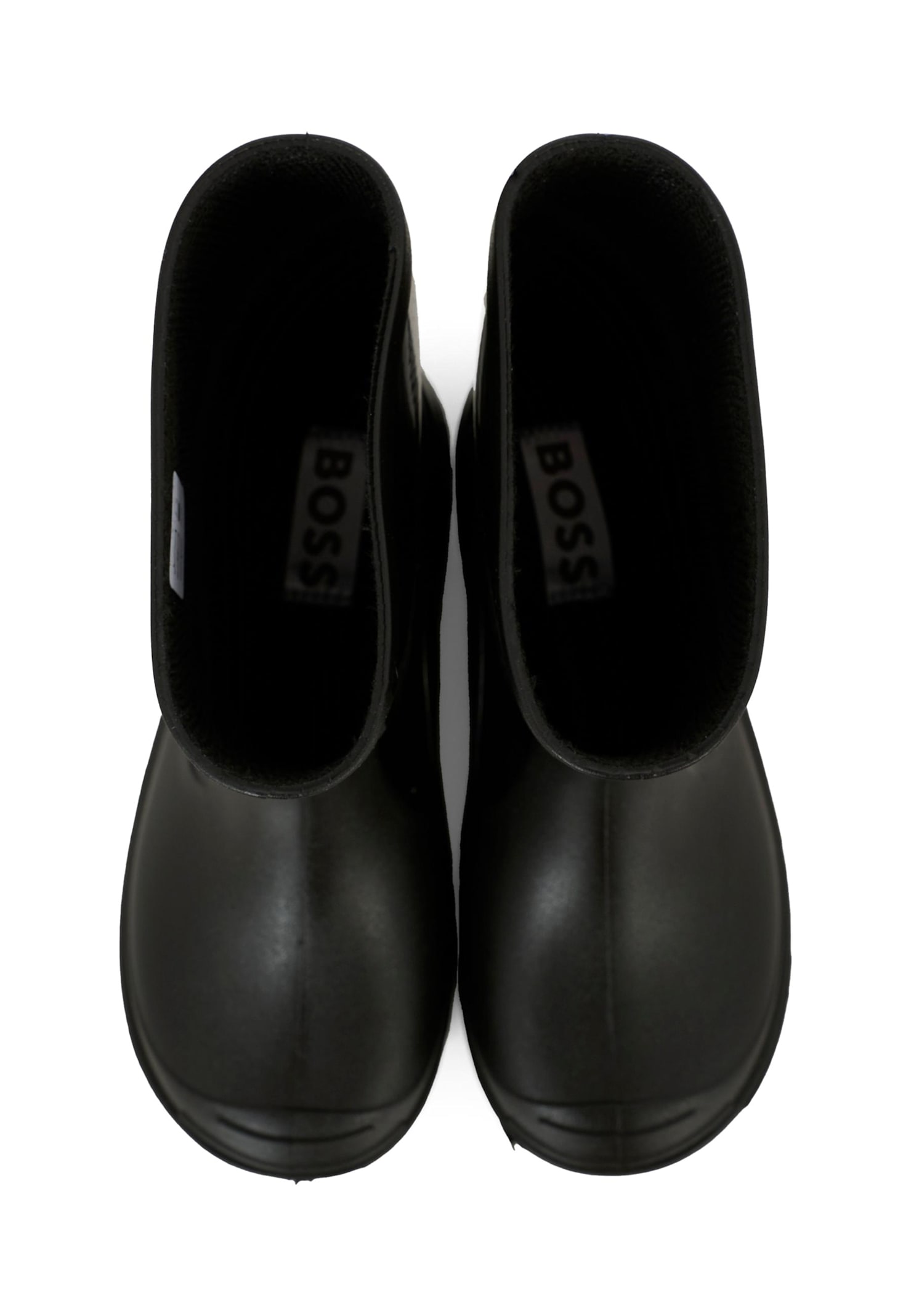 Hugo Boss Black Rain Boots For Kids With Logo In Black