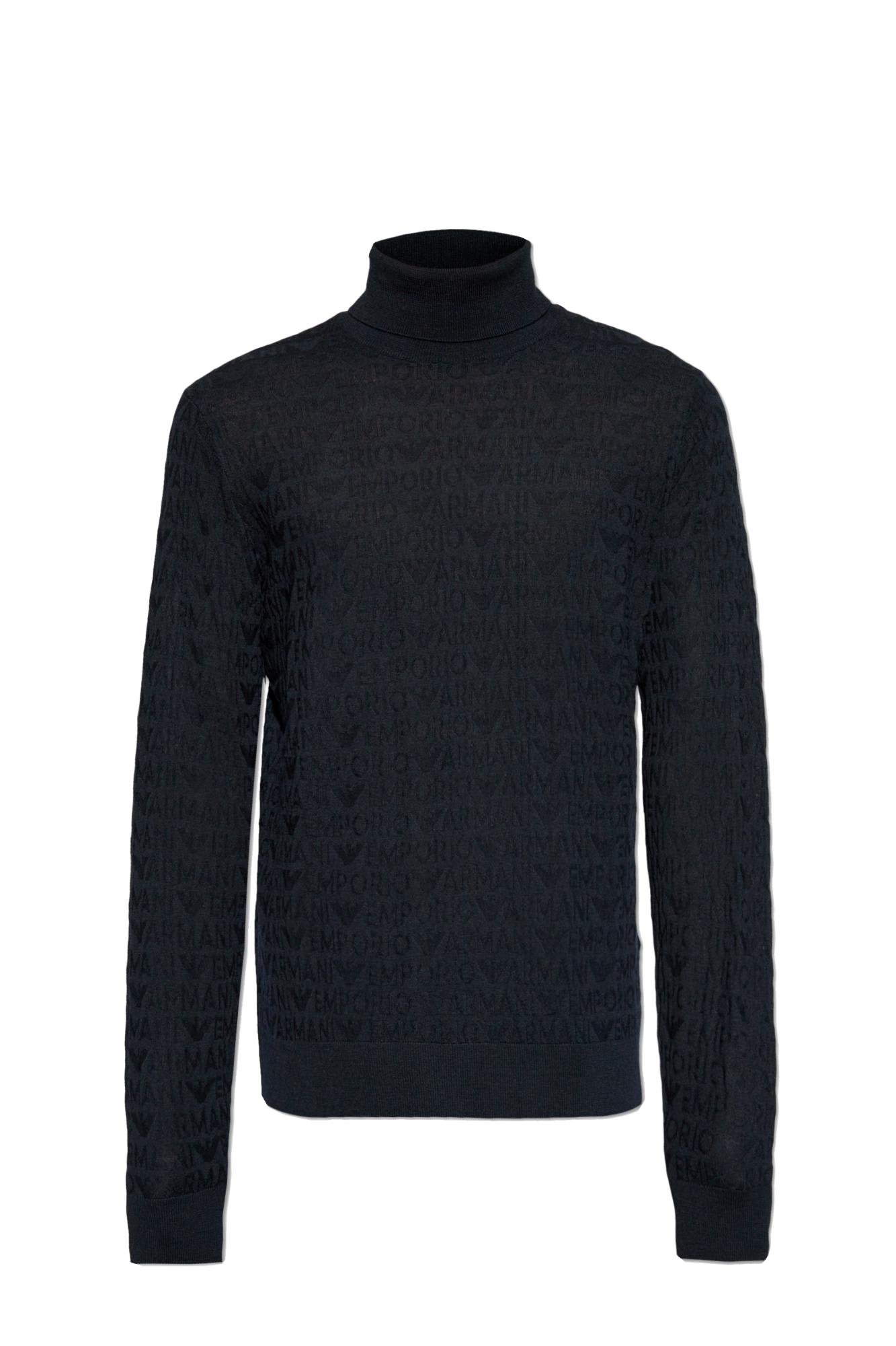 Emporio Armani Mock Pullover In Blue