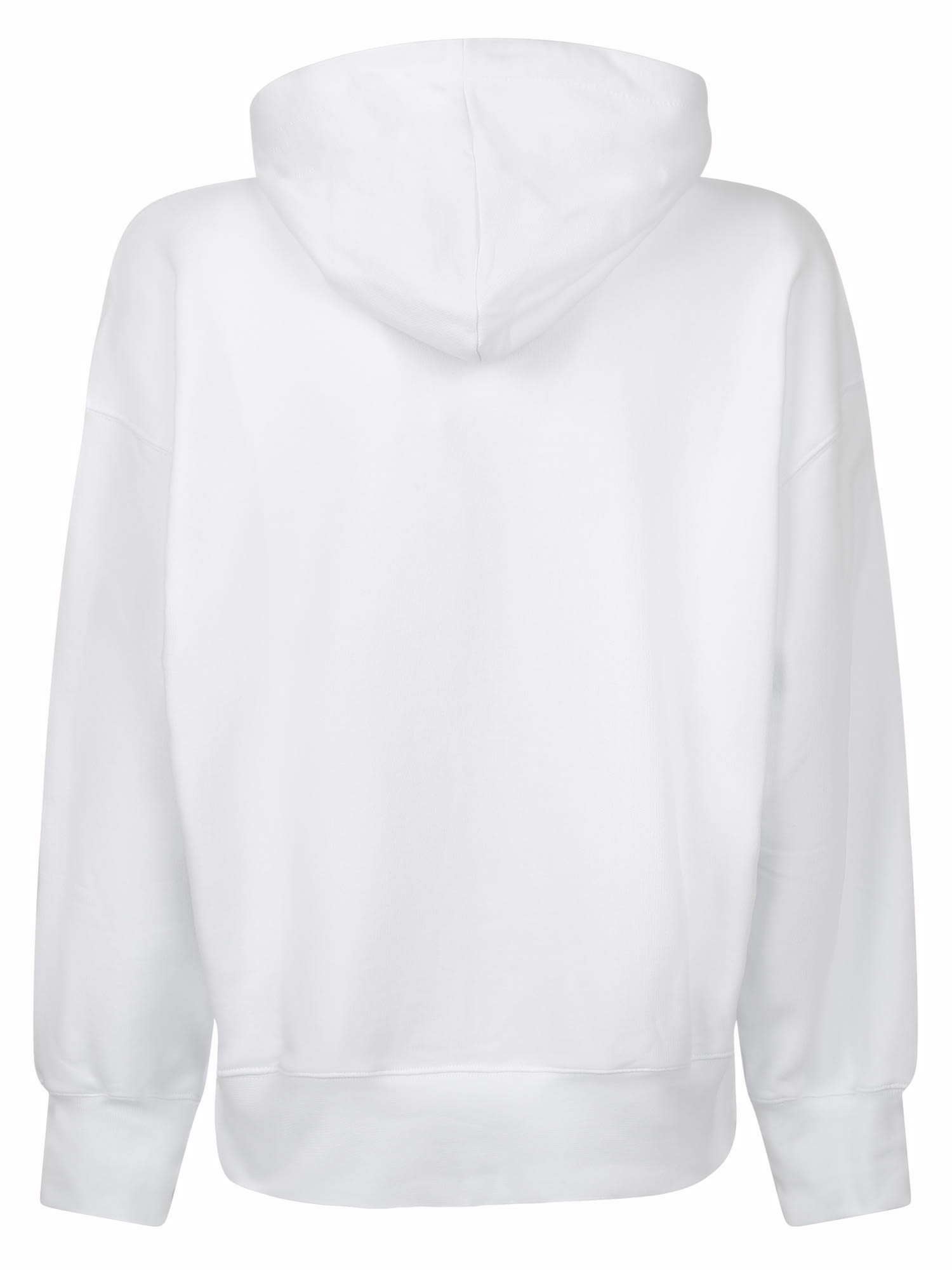 Shop Msgm Felpa Hoodie Logo Penellato Bianco In White