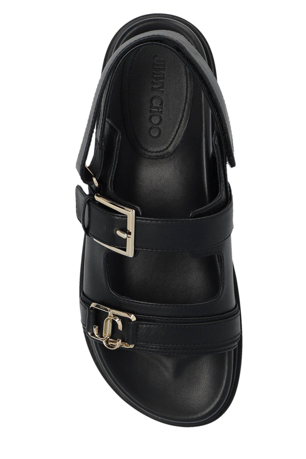 Shop Jimmy Choo Flat Sandals In Black