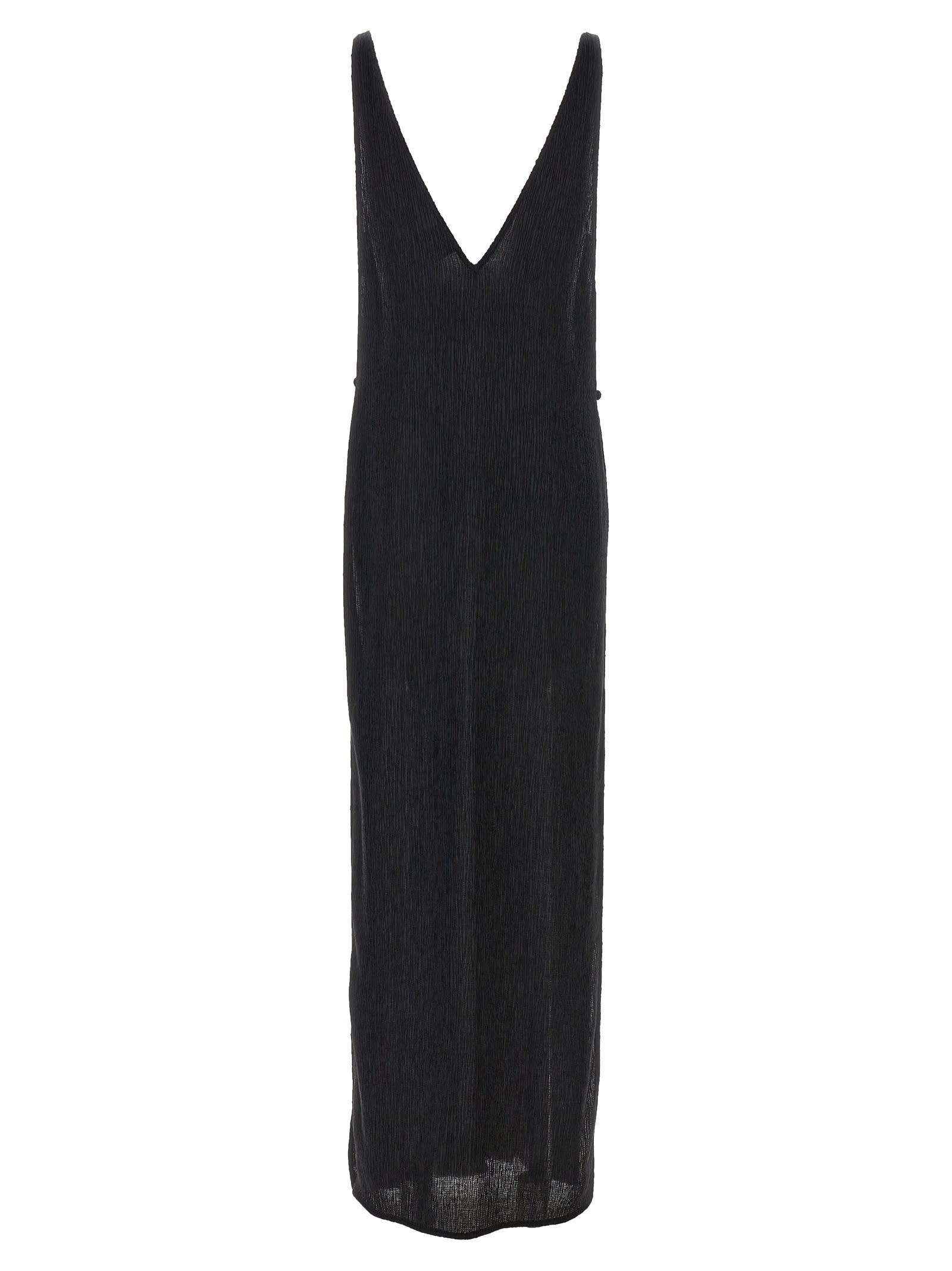Magda Butrym Black Stretch Lyocell Blend Dress In Black