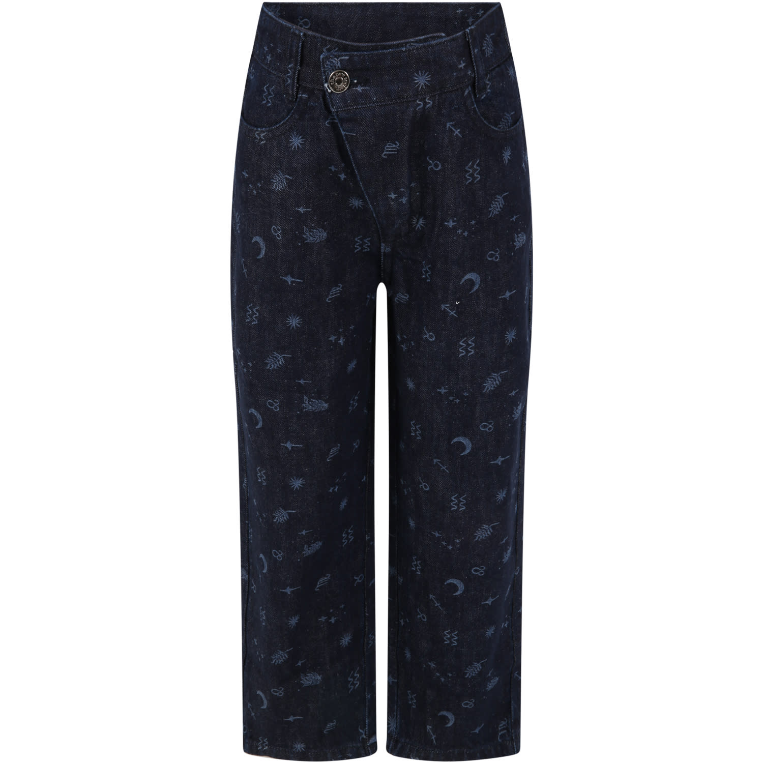 The New Society Blue cosmos Jeans For Girl With Zodiac Symbols