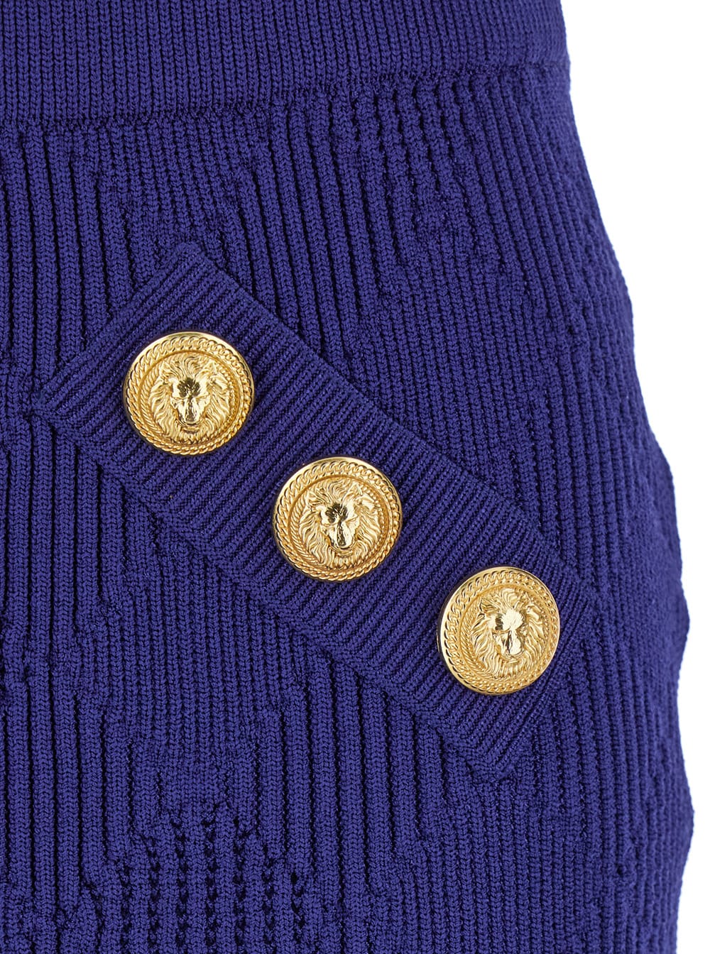 Balmain Blue Mini Skirt With Jewel Buttons In Blu