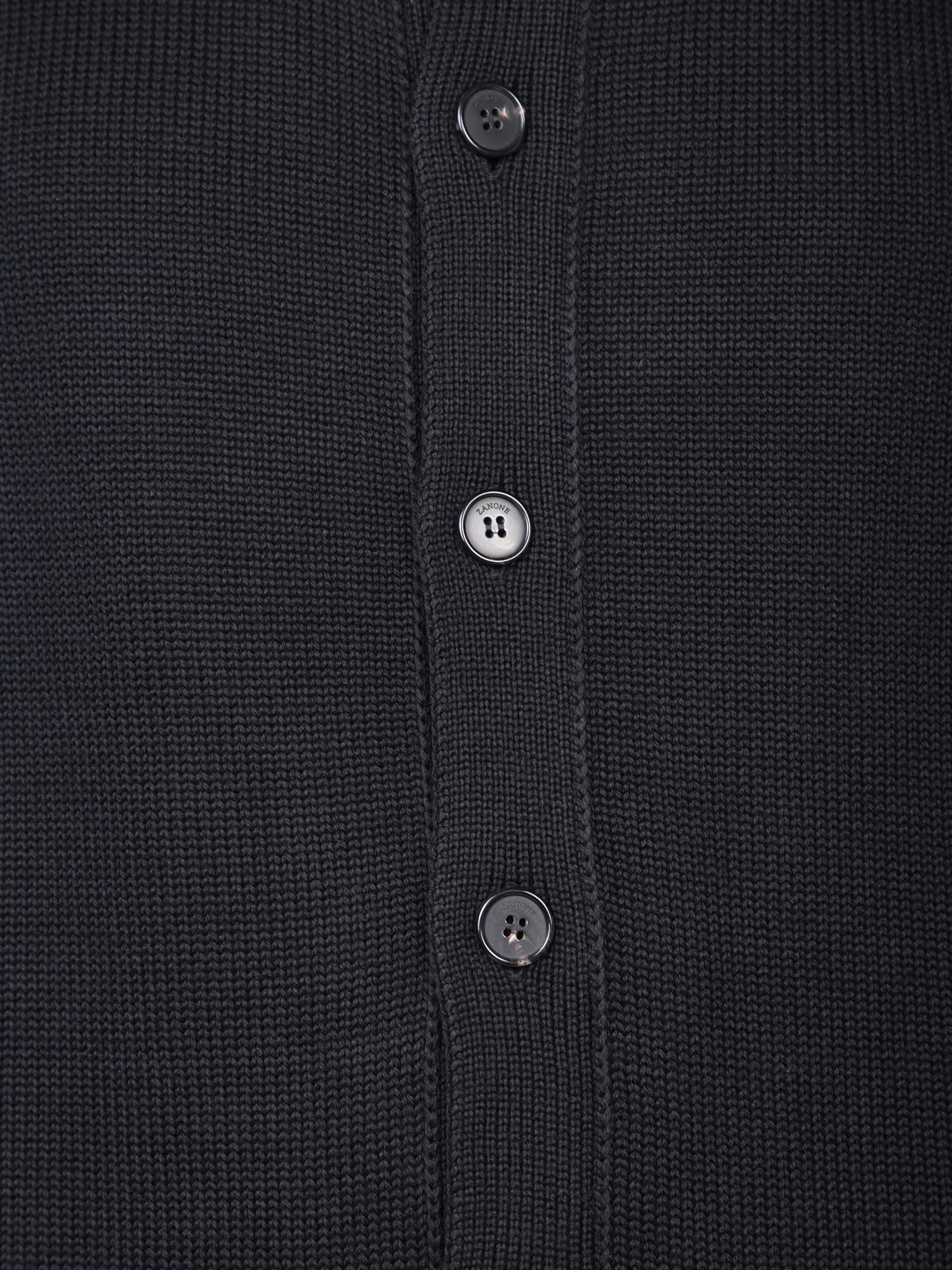 Shop Zanone Chioto Black Wool Cardigan