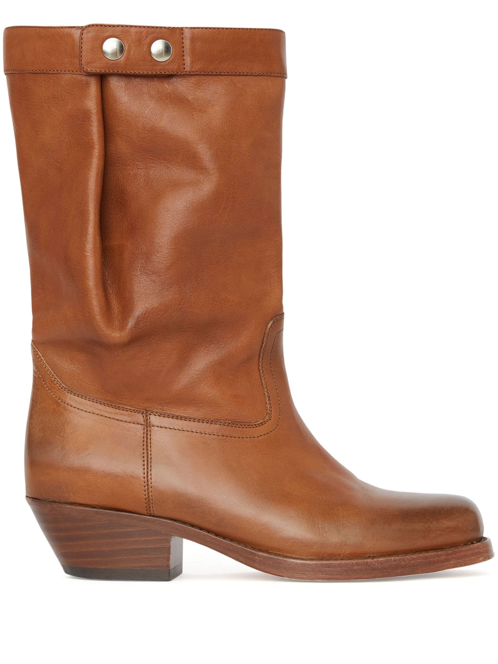 Shop Isabel Marant Ademe Brown Leather Boots