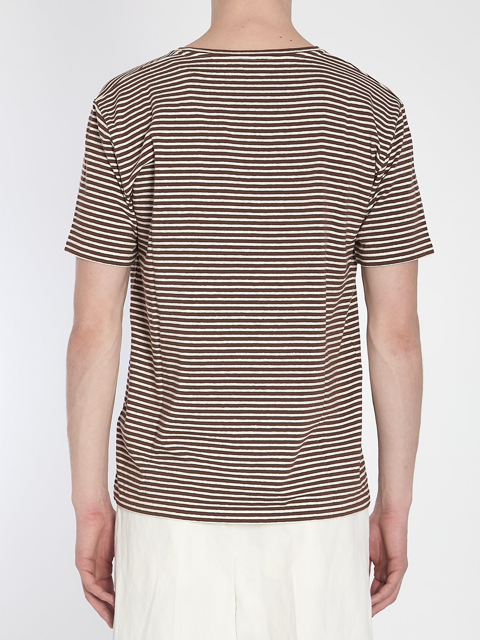 Tシャツ・カットソー VALENTINO GARAVANI Embroidered Stretch Linen Blend T-Shirt Valentino Garavani Men Embroidered Stretch Linen Blend T