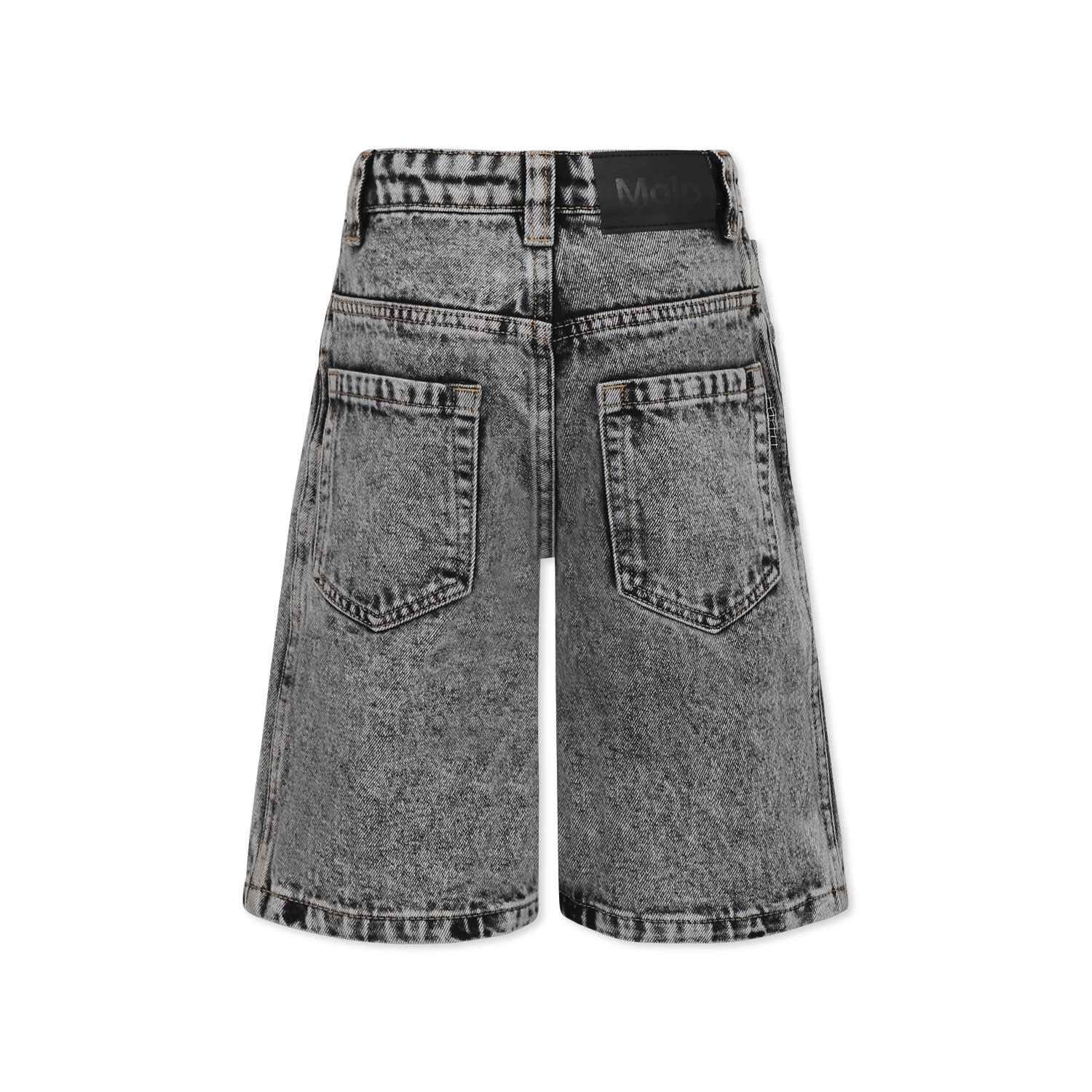 Molo Grey Shorts For Boy With Peace Symbol In Grey
