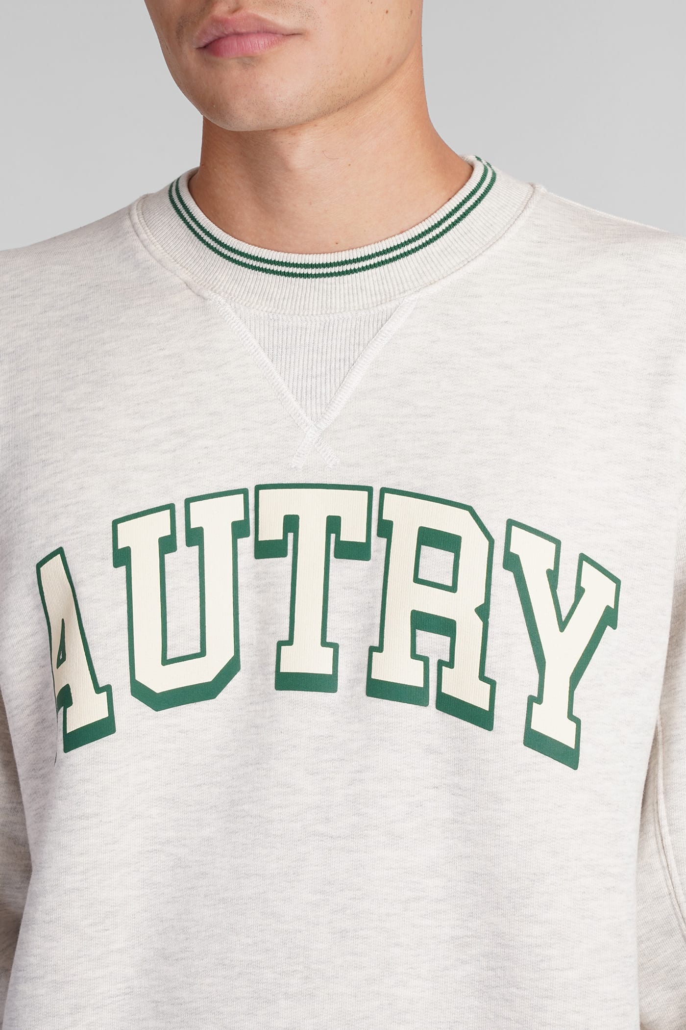 Shop Autry Sweatshirt In Grey Cotton