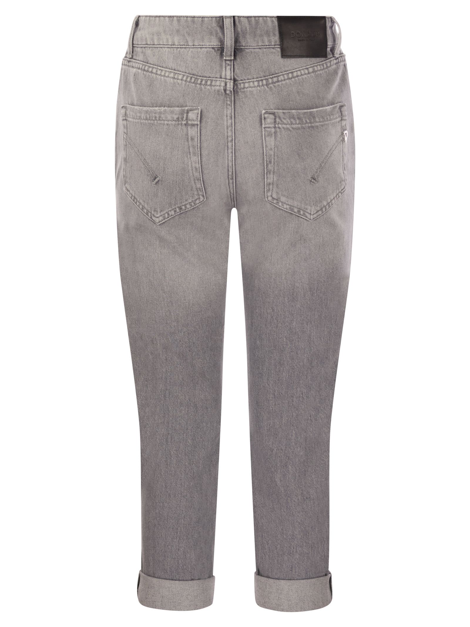 Shop Dondup Koons - Loose Cotton Jeans In Grey