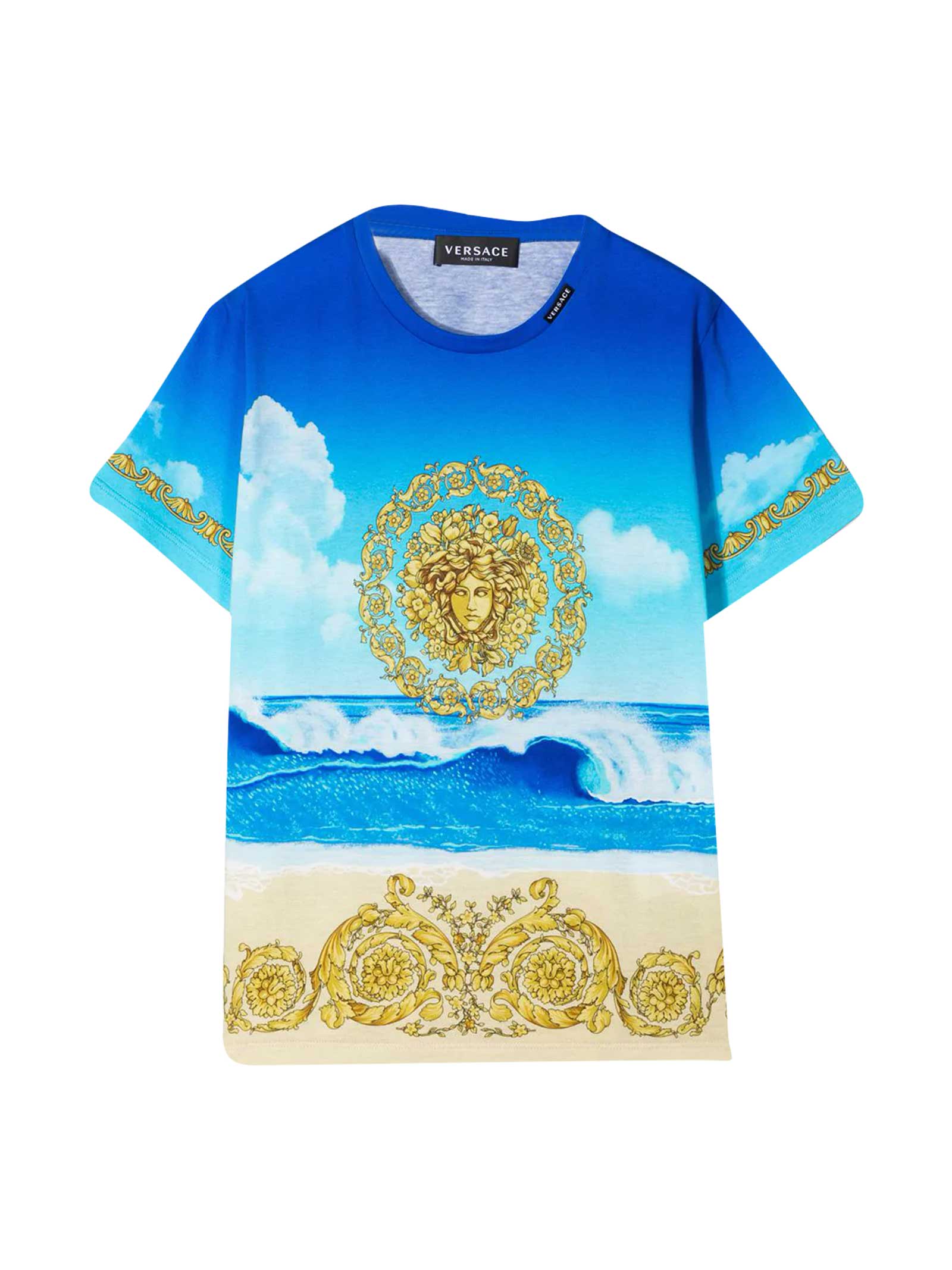 Versace T-shirt With Multicolor Print Young