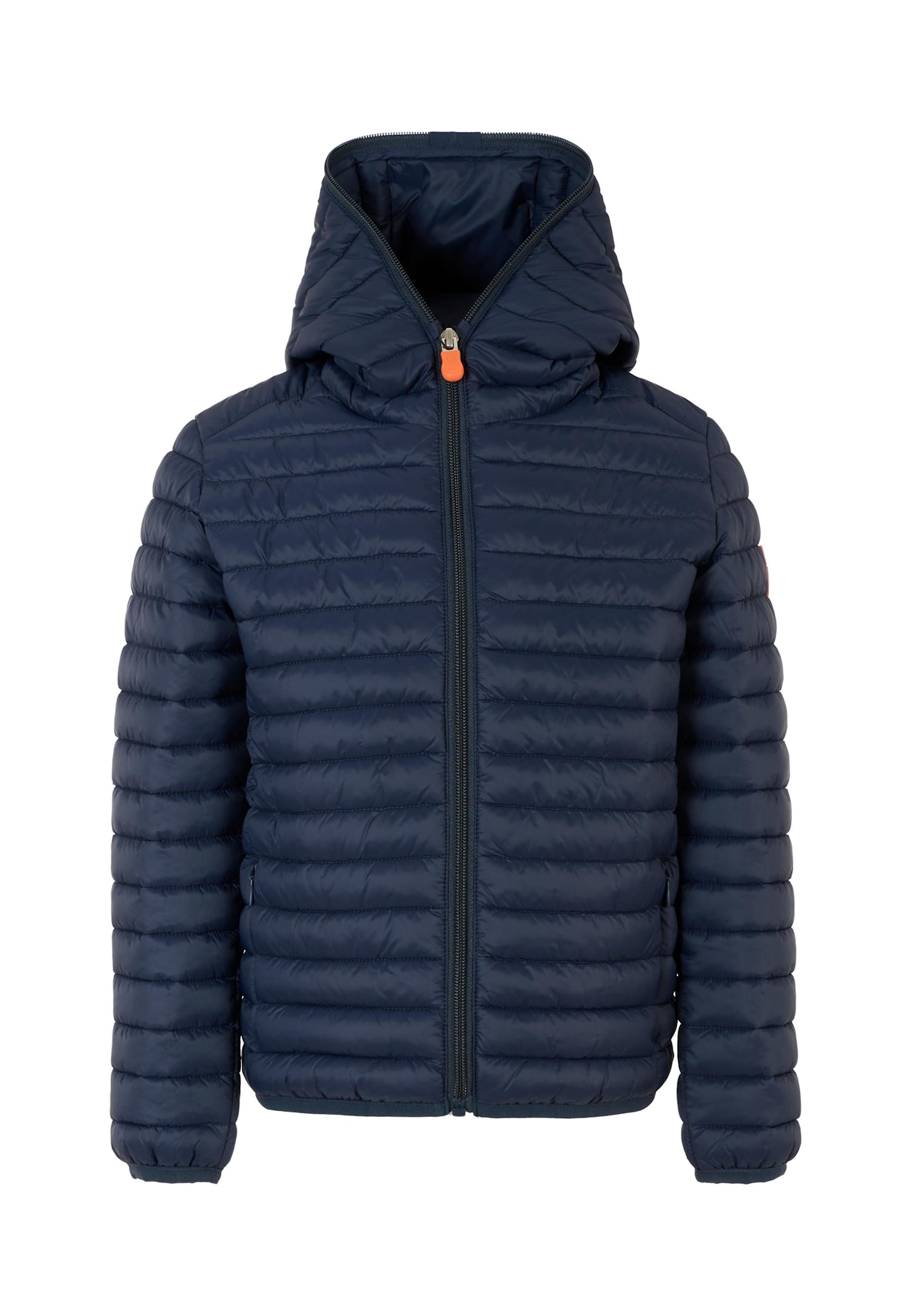 Save The Duck Blue Huey Down Jacket For Boy With Logo In Blue