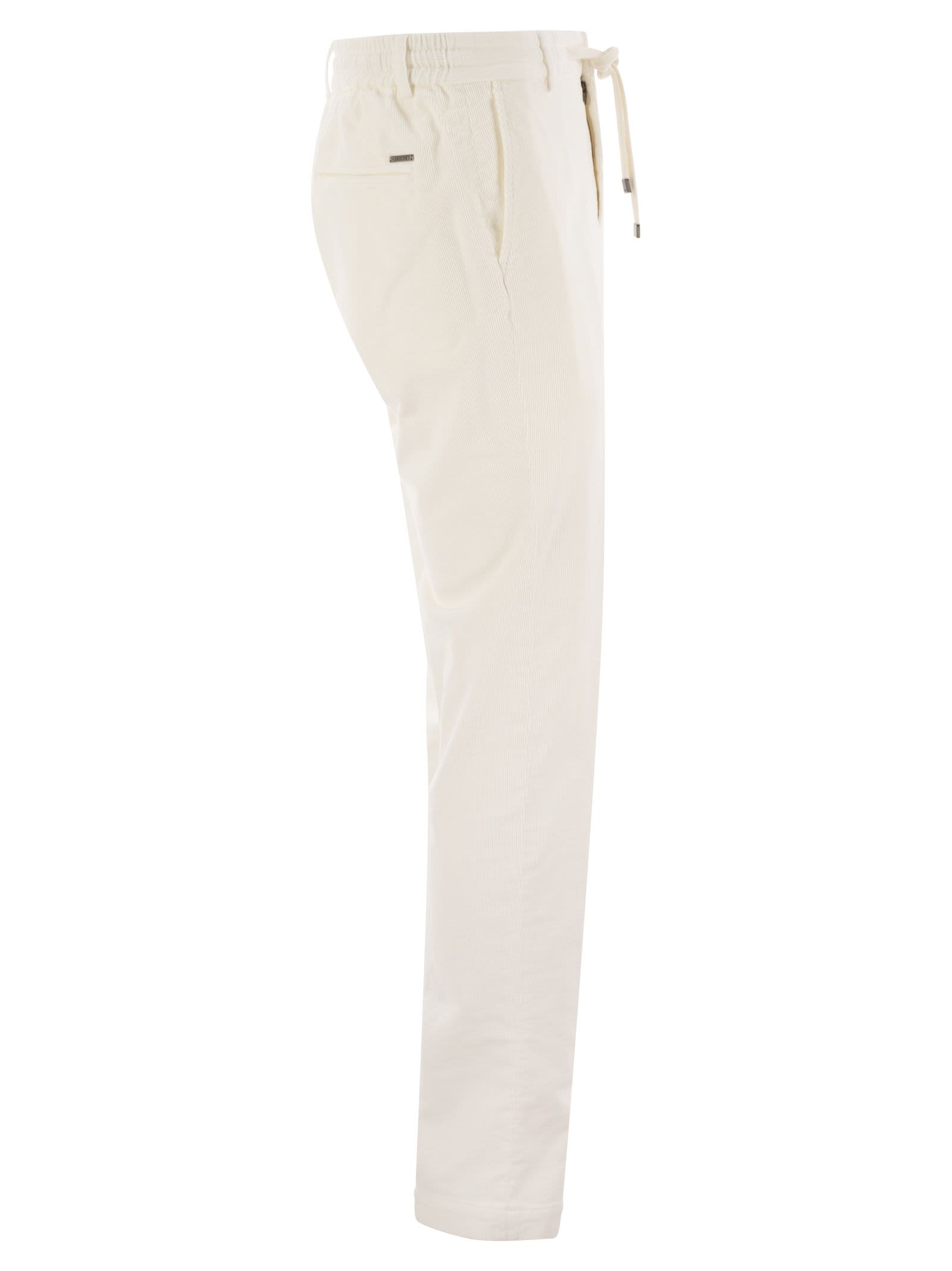 Peserico Men's Corduroy Trousers In White